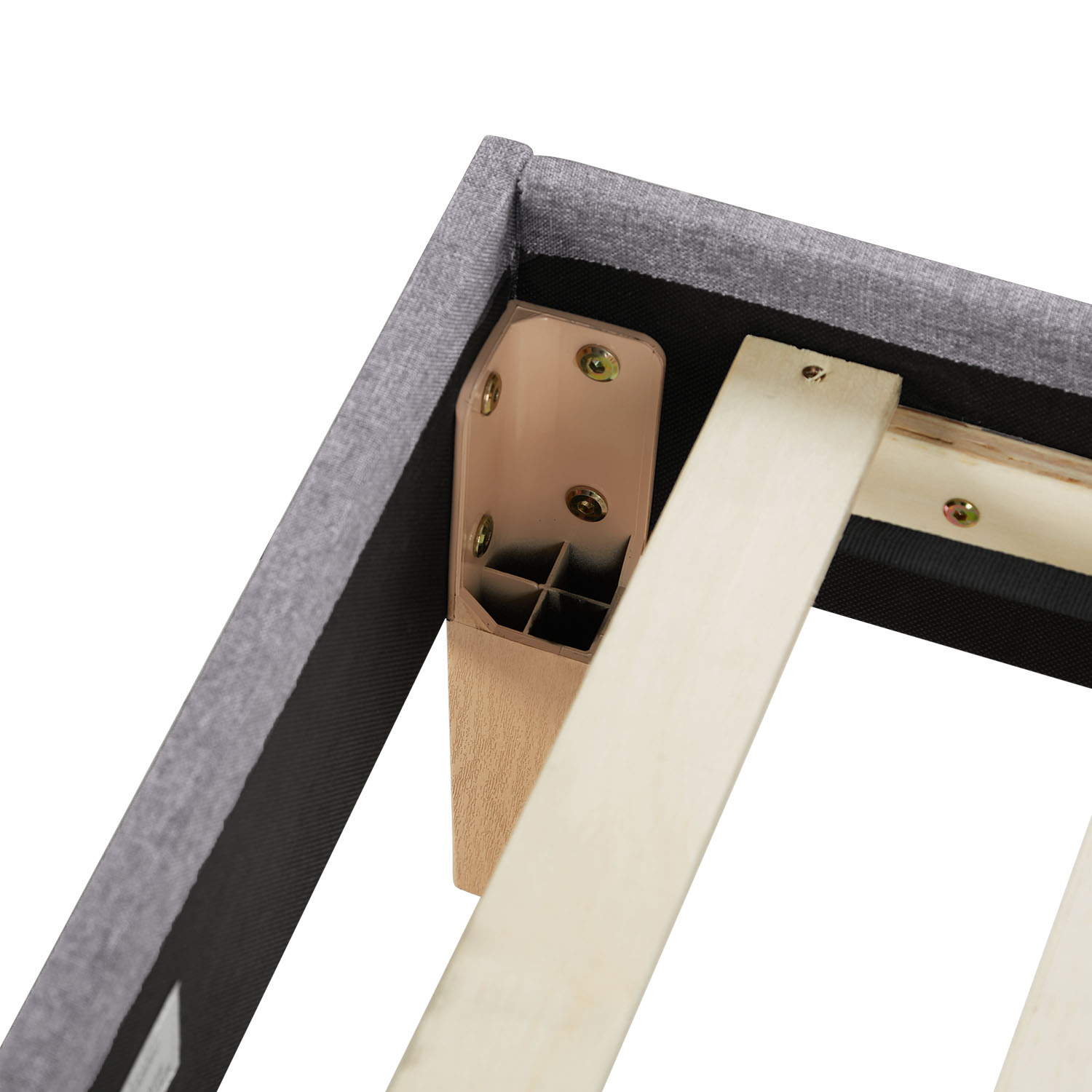 Upholstered bed 140x200 cm grey | futon bed | with slatted frame | double fabric bed frame