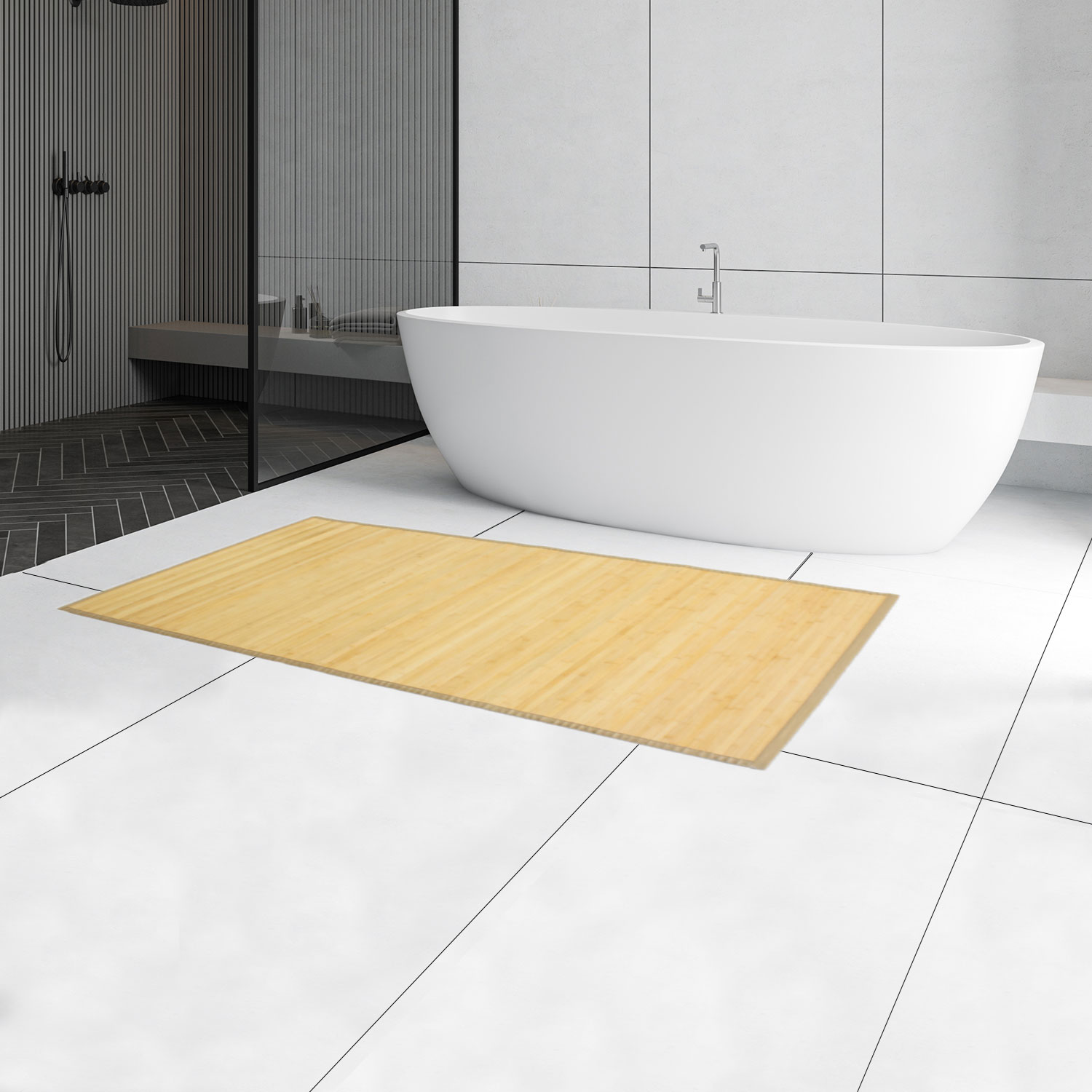 Bamboo carpet Rug 60 x 240 in light