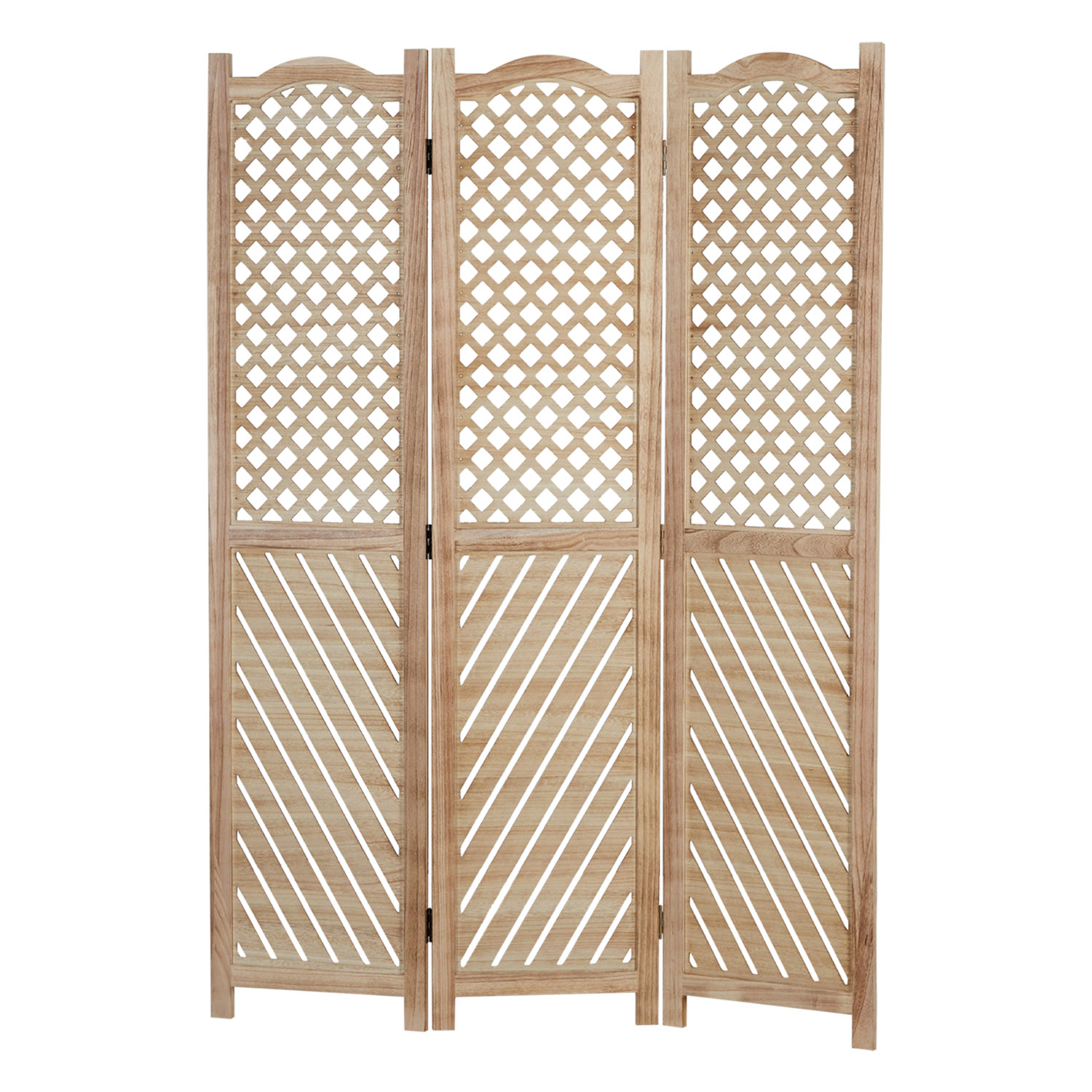 Paravent Natural Various Patterns | 3-panel | Wood | Room Divider Partition Privacy Screen