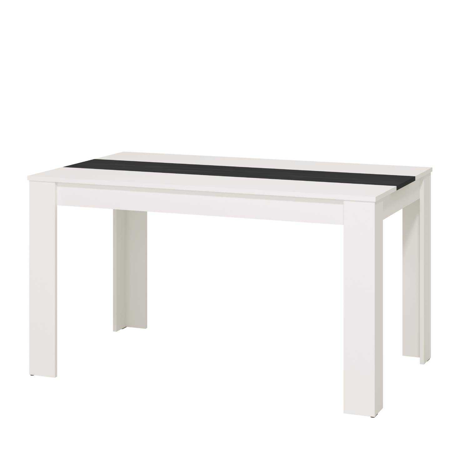 Modern Dining Table Kitchen Table Wooden Table 135x80 cm White Black 6 Seater