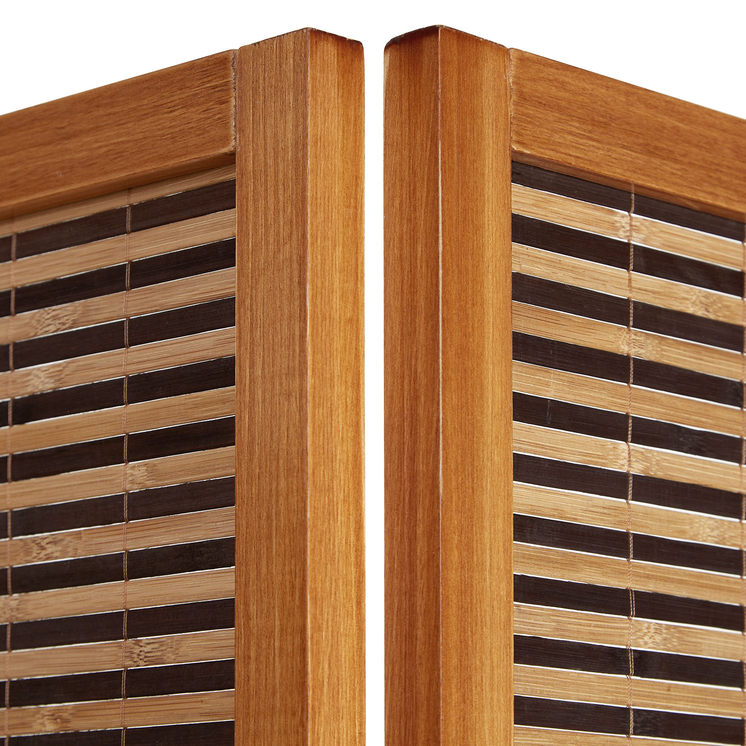 Paravent Brown Wooden Slats | 6-panel | Wood | Room Divider Partition Privacy Screen