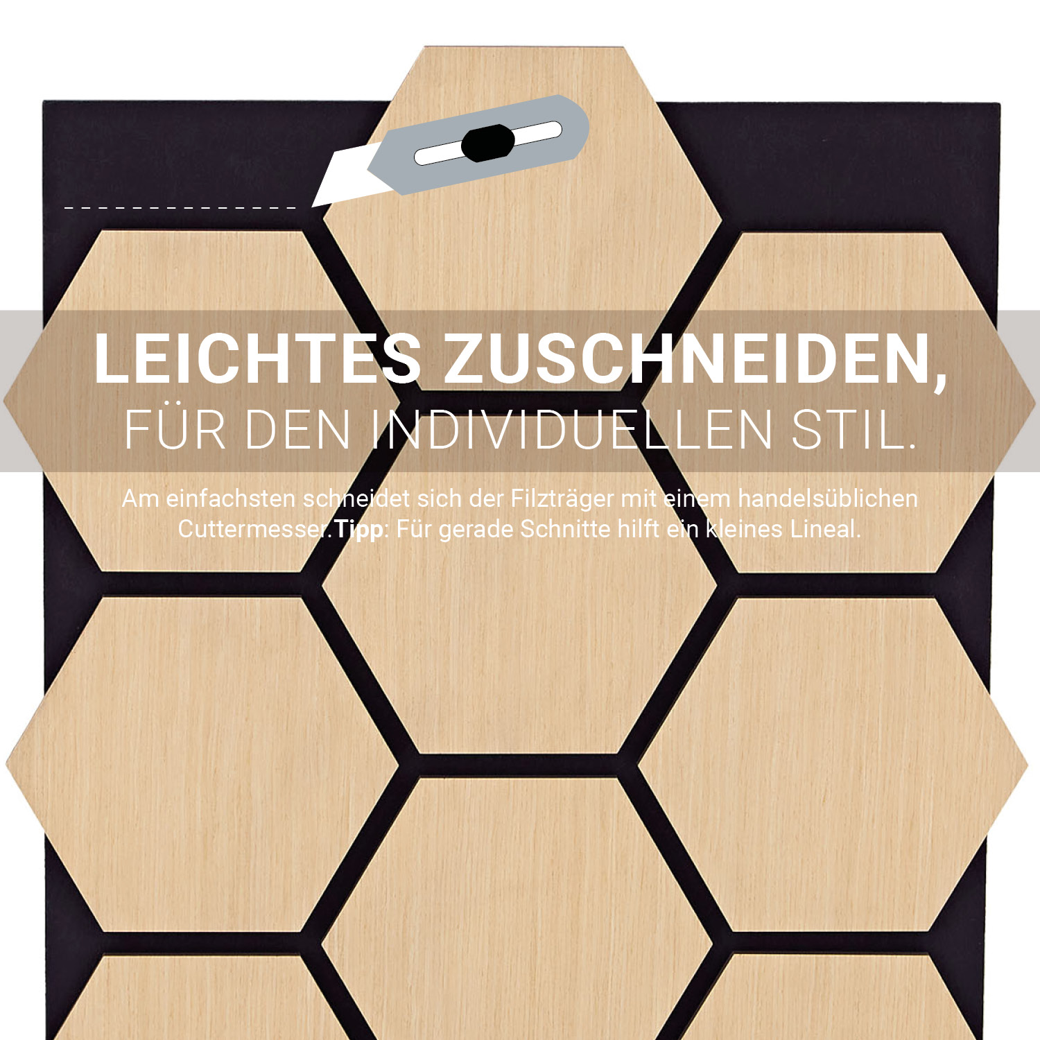 Acoustic Panels Wall Panels Hexagon Honeycomb 76 x 62 cm Natural Oak | Wood | 8-piece Set | 3D