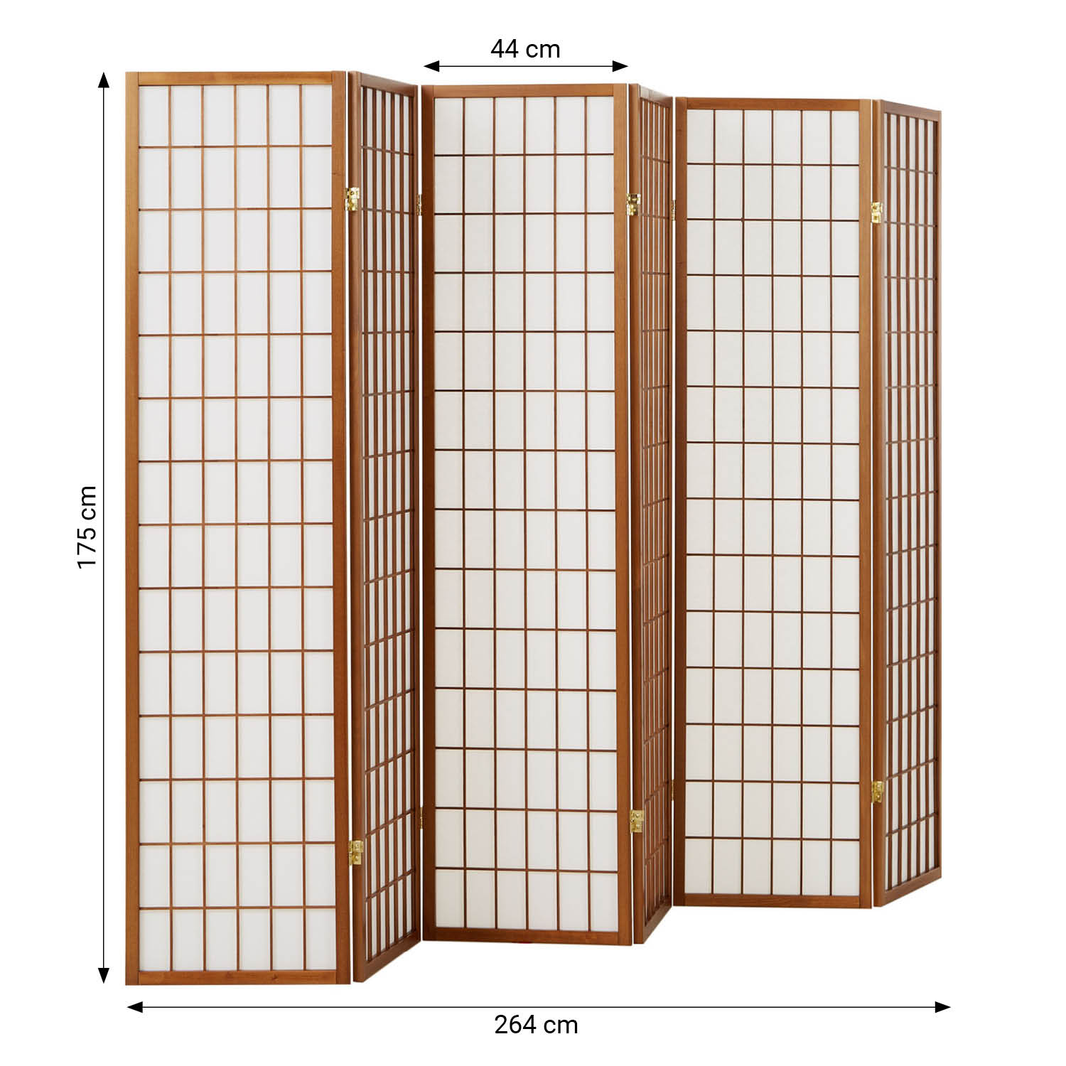 Paravent Light Brown Shoji Rice Paper White | 6-panel | Wood | Room Divider Partition Privacy Screen