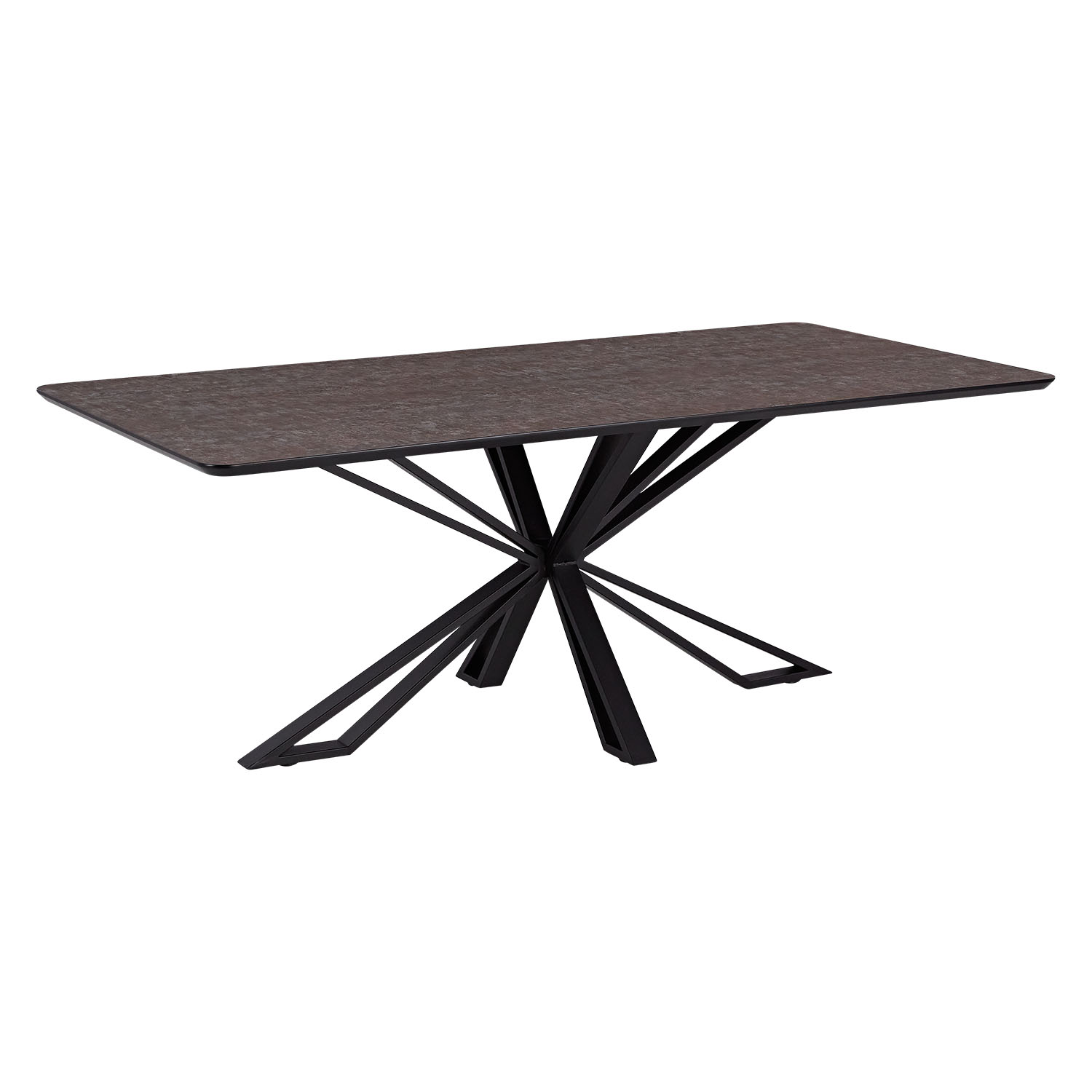 Modern Dining Table Kitchen Table 200x100 cm Brown Black Table 8 Seater Industrial Look