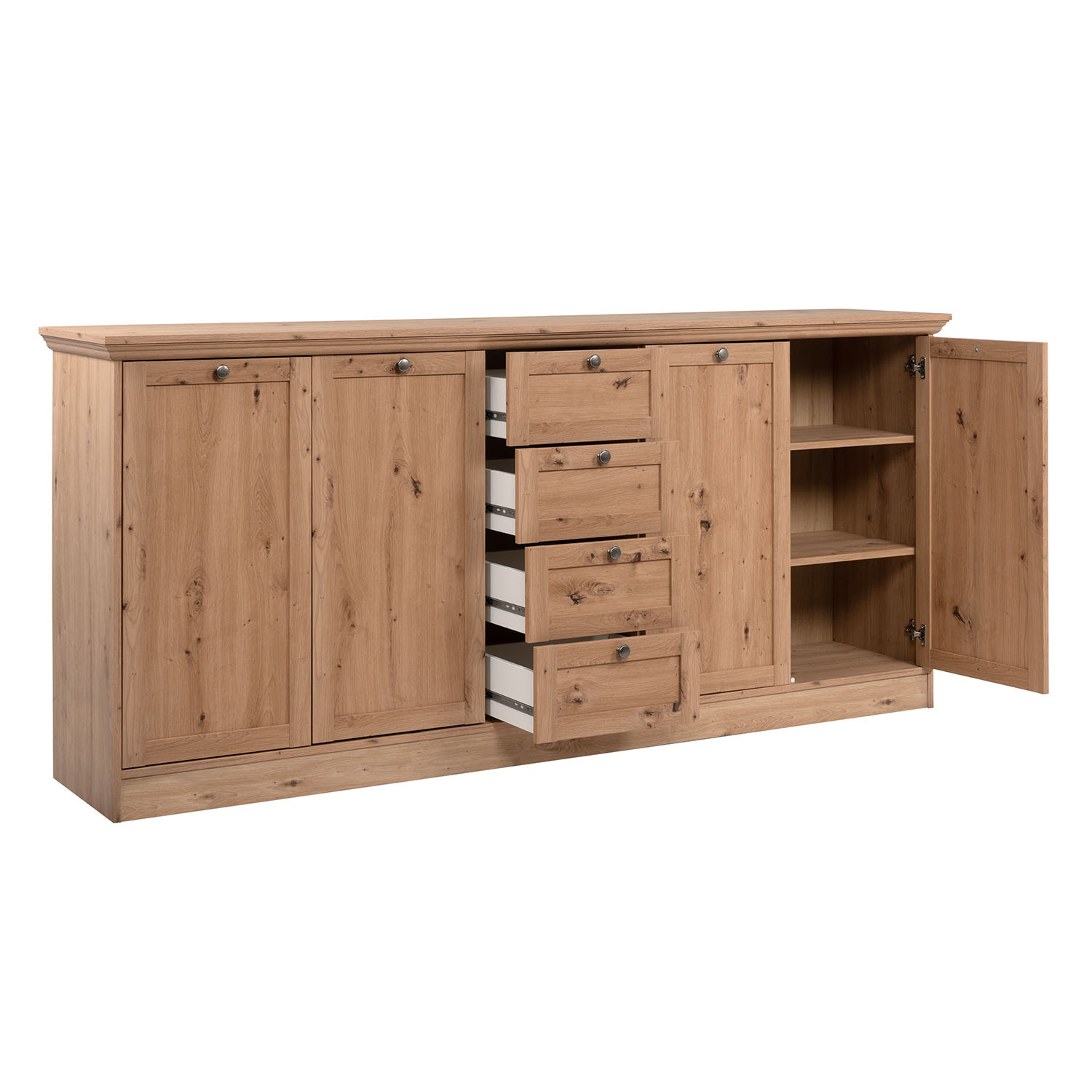 Sideboard Country Style Chest of Drawers Living Room Cupboard Cabinet Wood Oak Storage Highboard