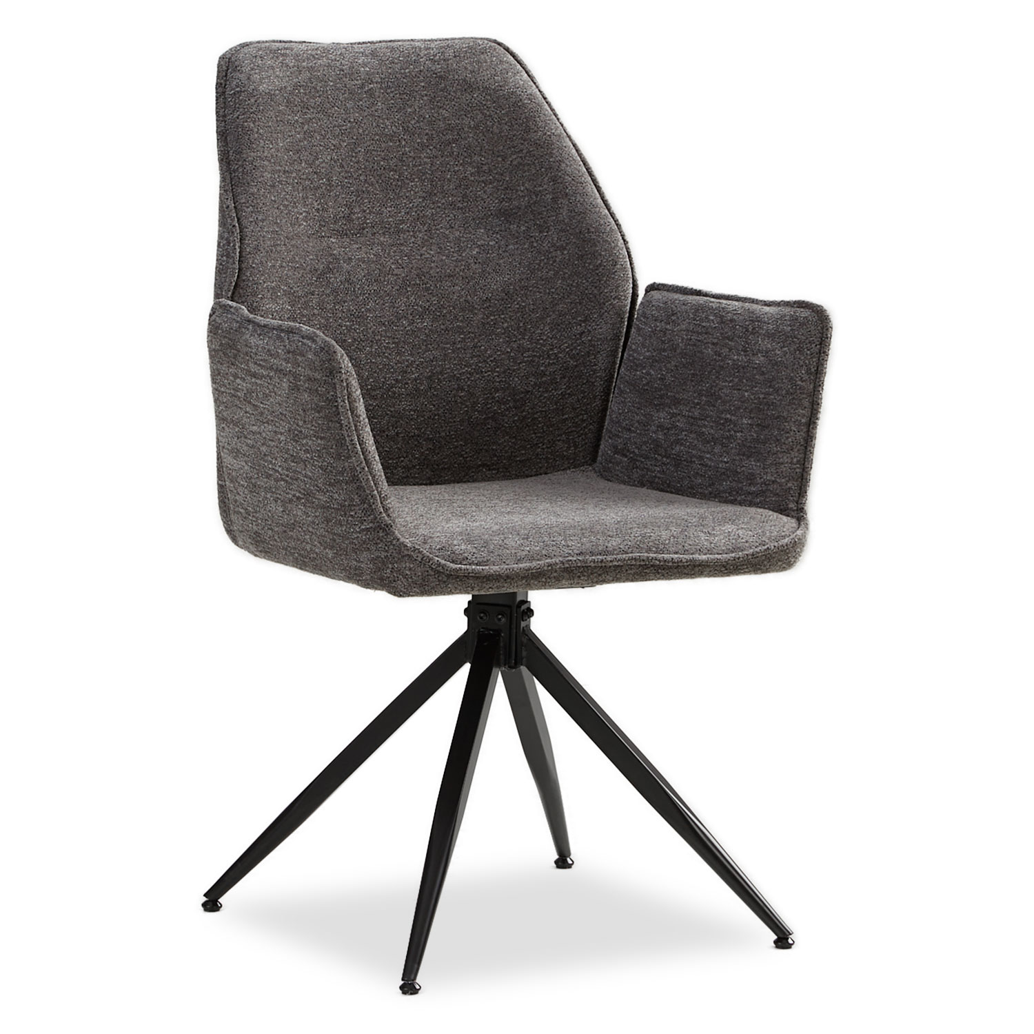 Upholstered Chair Chenille Wool Grey | single | swivel | with Armrests | Kitchen Dining Room Office