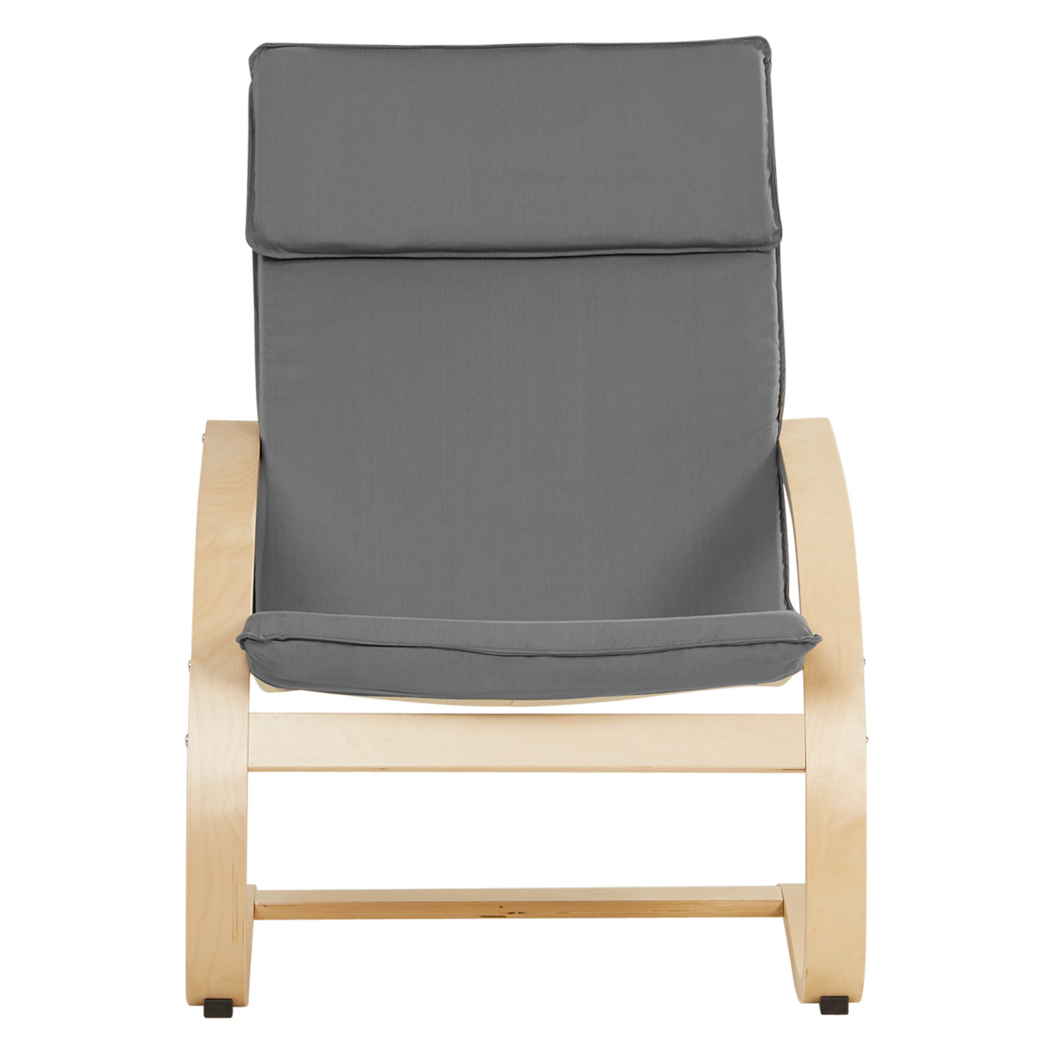 Relaxsessel Grau | without Footrest | Natural Wood | Glider Rocking Chair Nursing Chair Recliner