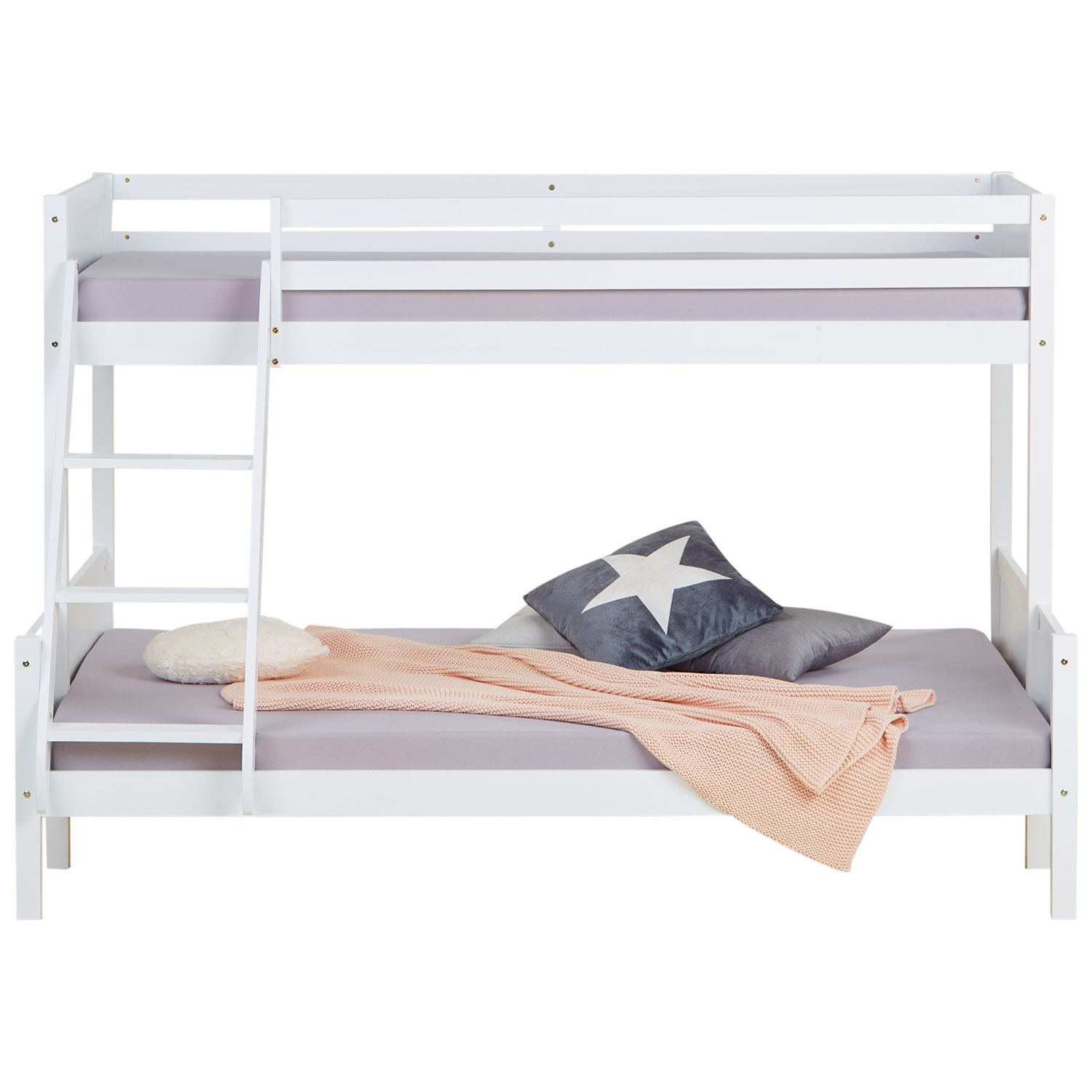 Bunk Bed 2 Sleeping Areas 90x200 cm and 140x200 cm | White
