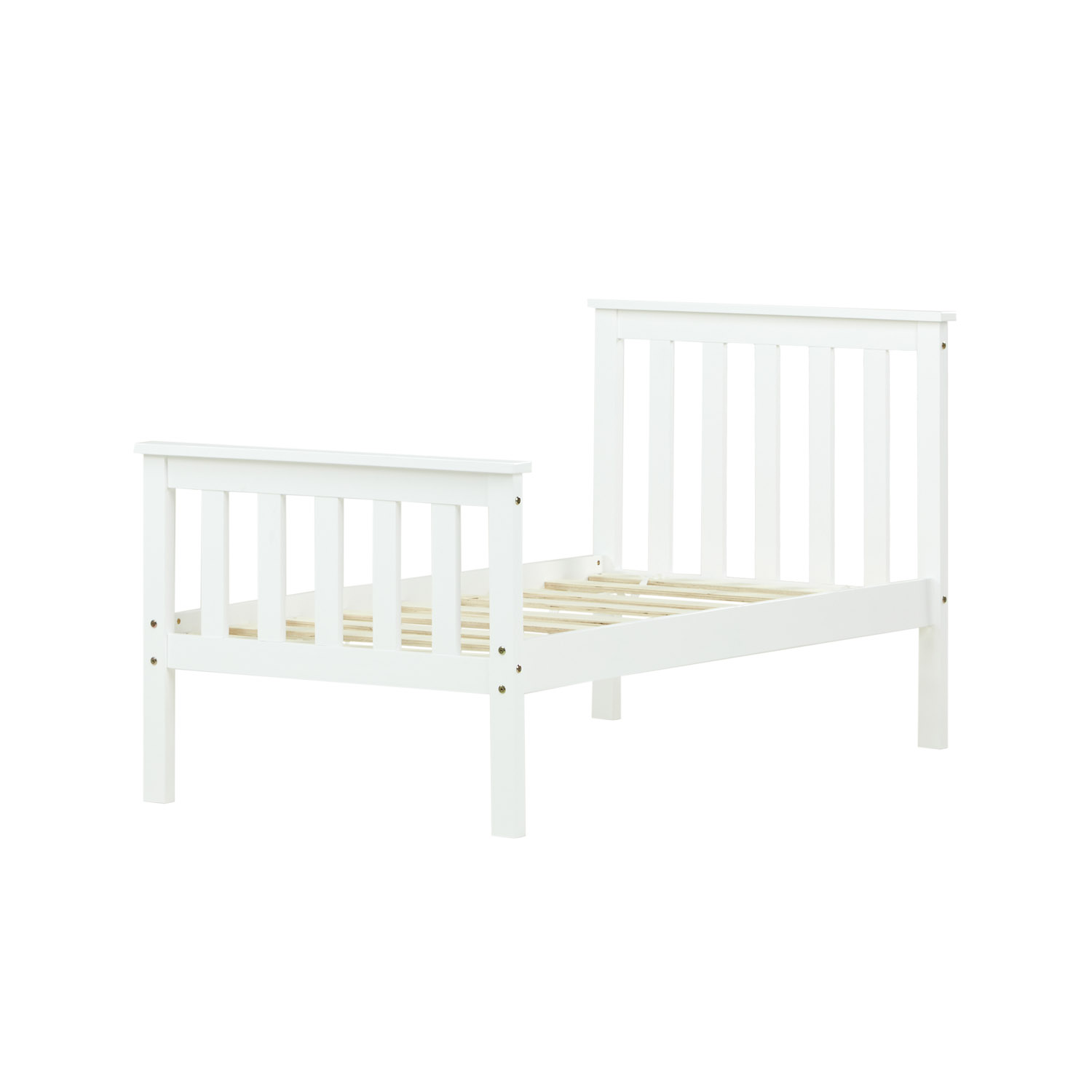 Children's Bed 70x140 cm White | Single Bed | with Slatted Frame | Wood