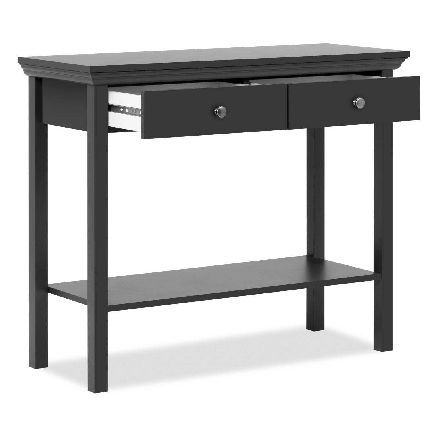 Table console avec 2 tiroirs anthracite Console d'entrée Moderne Table d'appoint Bois Massif