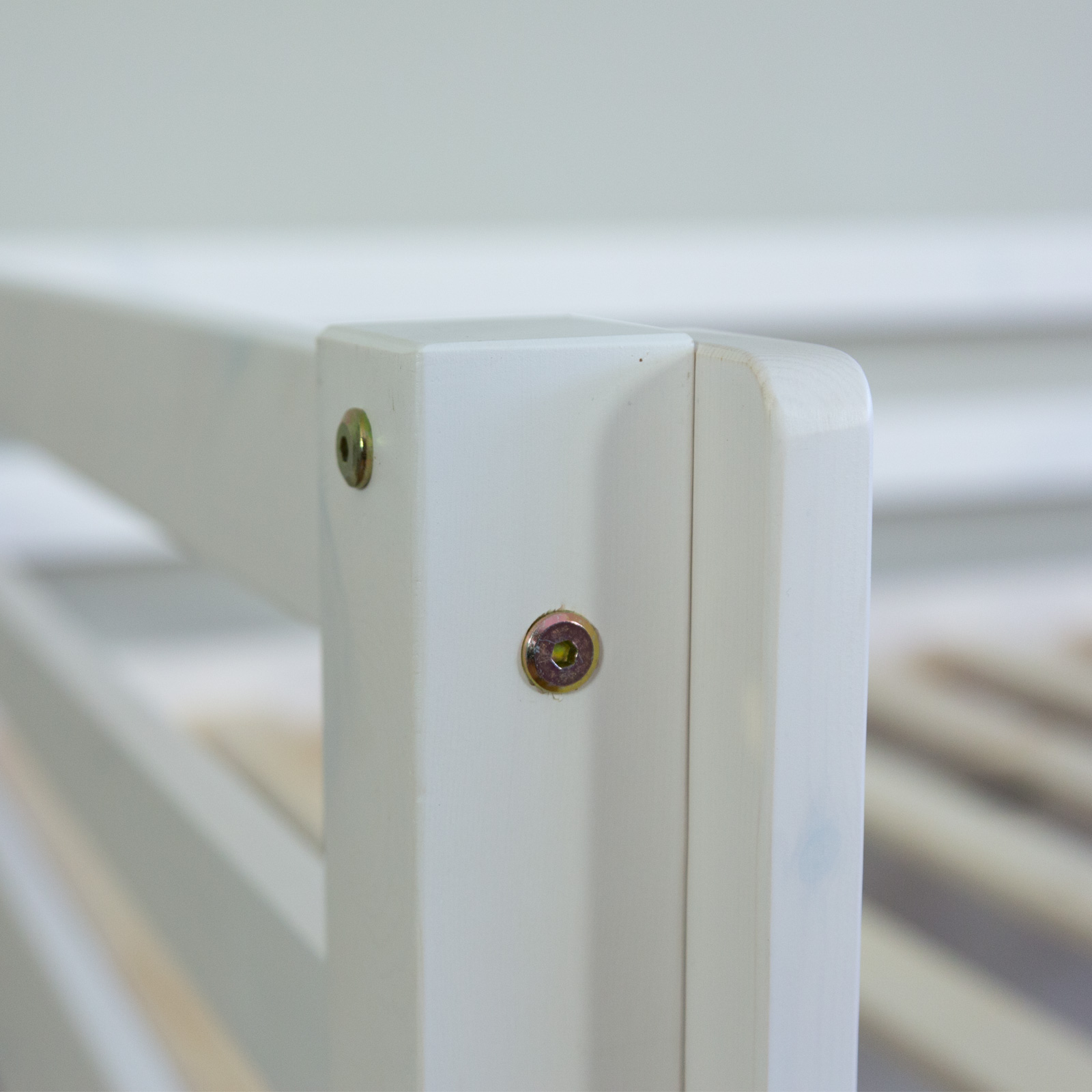 Loft Bed Kids 90x200 cm White with Curtain in Pink | Tunnel | with Slatted Frame