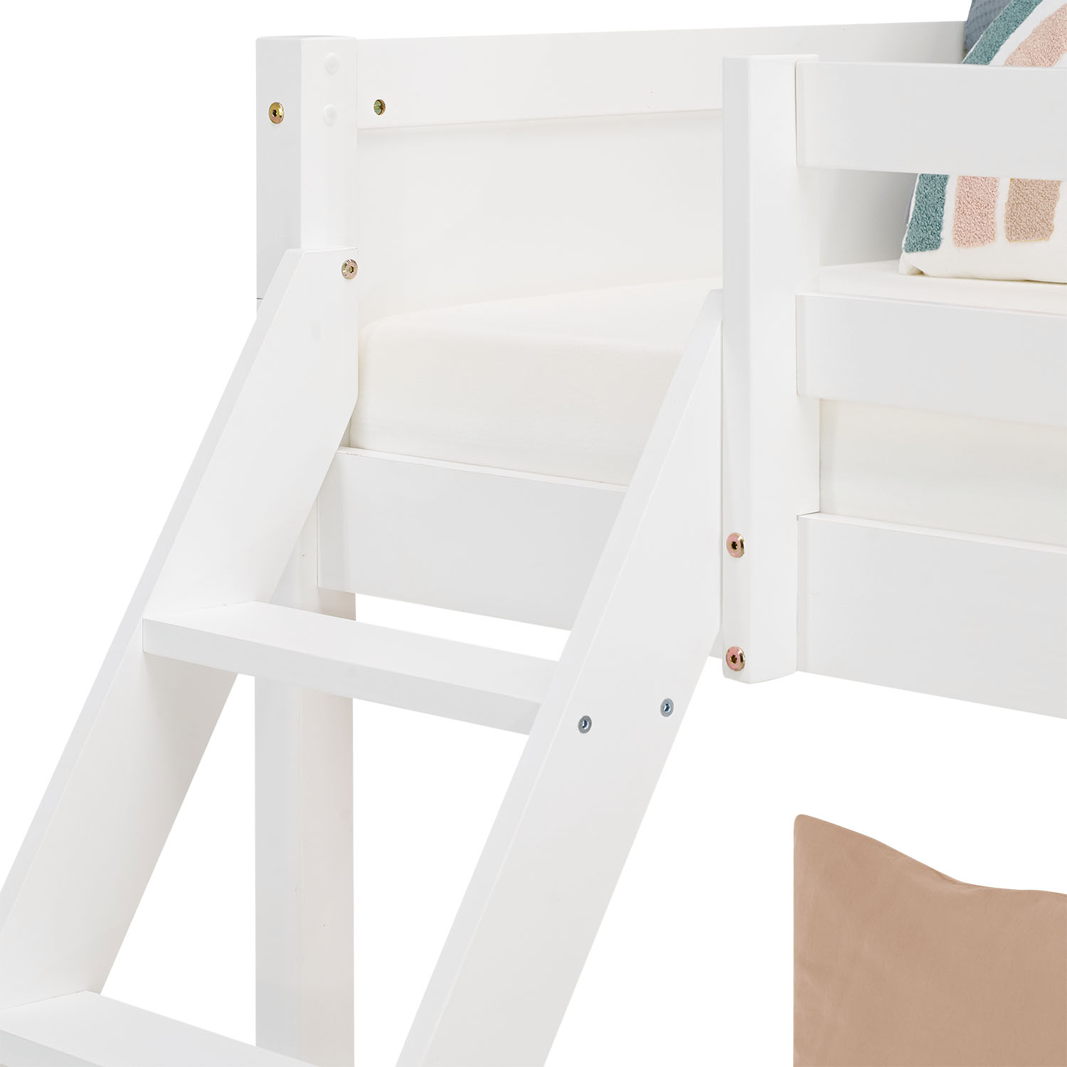 Bunk Bed 2 Sleeping Areas 90x200 cm and 140x200 cm | White