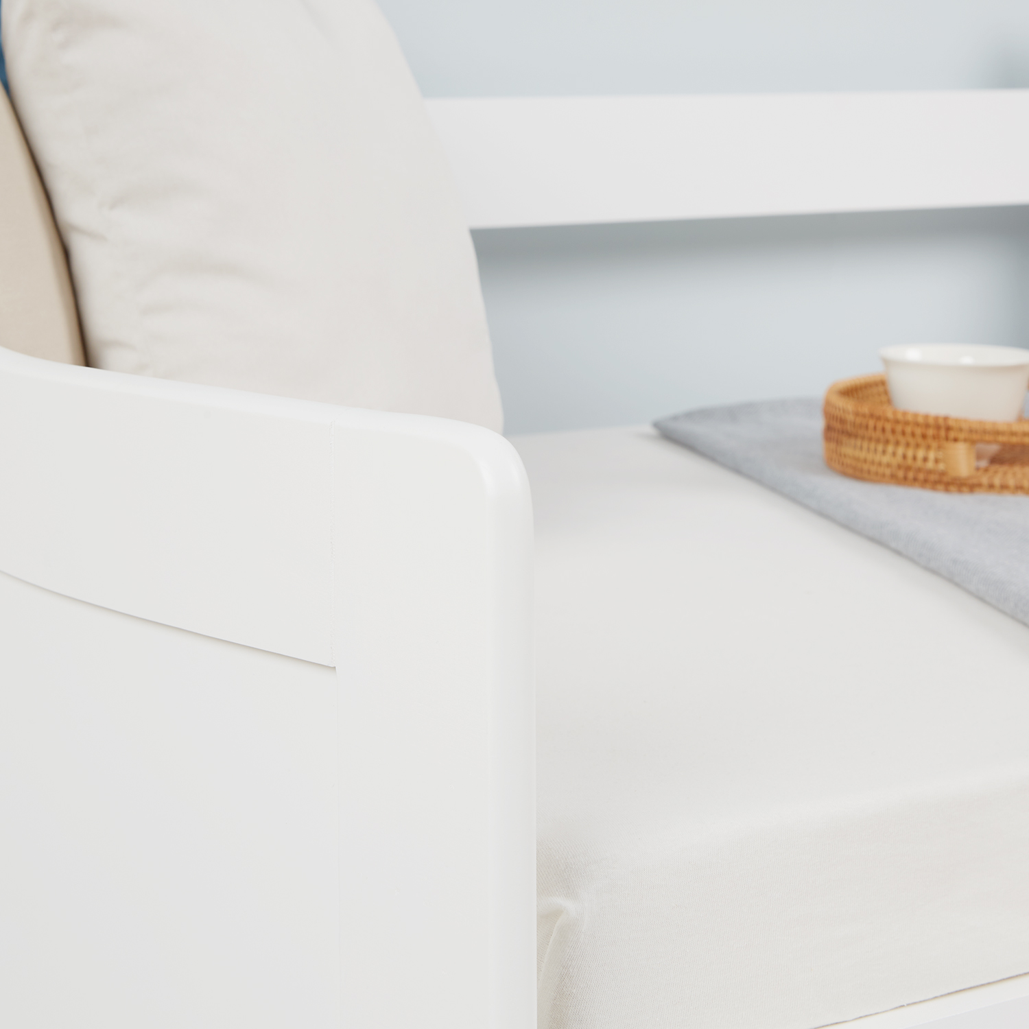Wooden Bed 90x200 cm White | Extends to a Double Bed | Bunk Bed | With Slatted Base | Pull-Out Bed, Functional Bed, Duo Bed