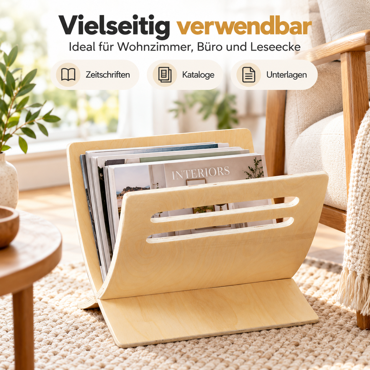 Newspaper Rack Natural Magazine Holder