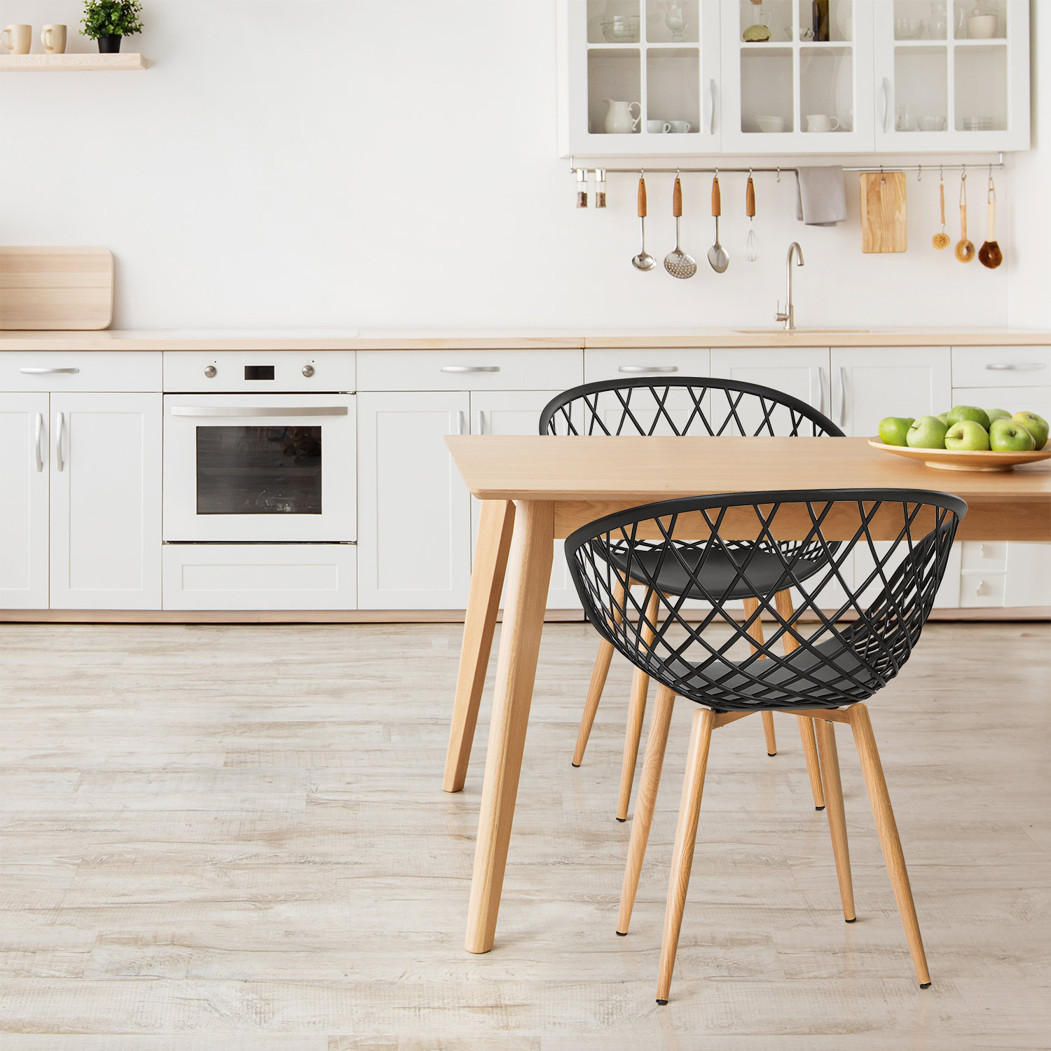 Set of 6 Garden chair with armrests Camping chairs Black Garden armchairs Outdoor chairs Plastic Egg chair Indoor chairs Kitchen chairs