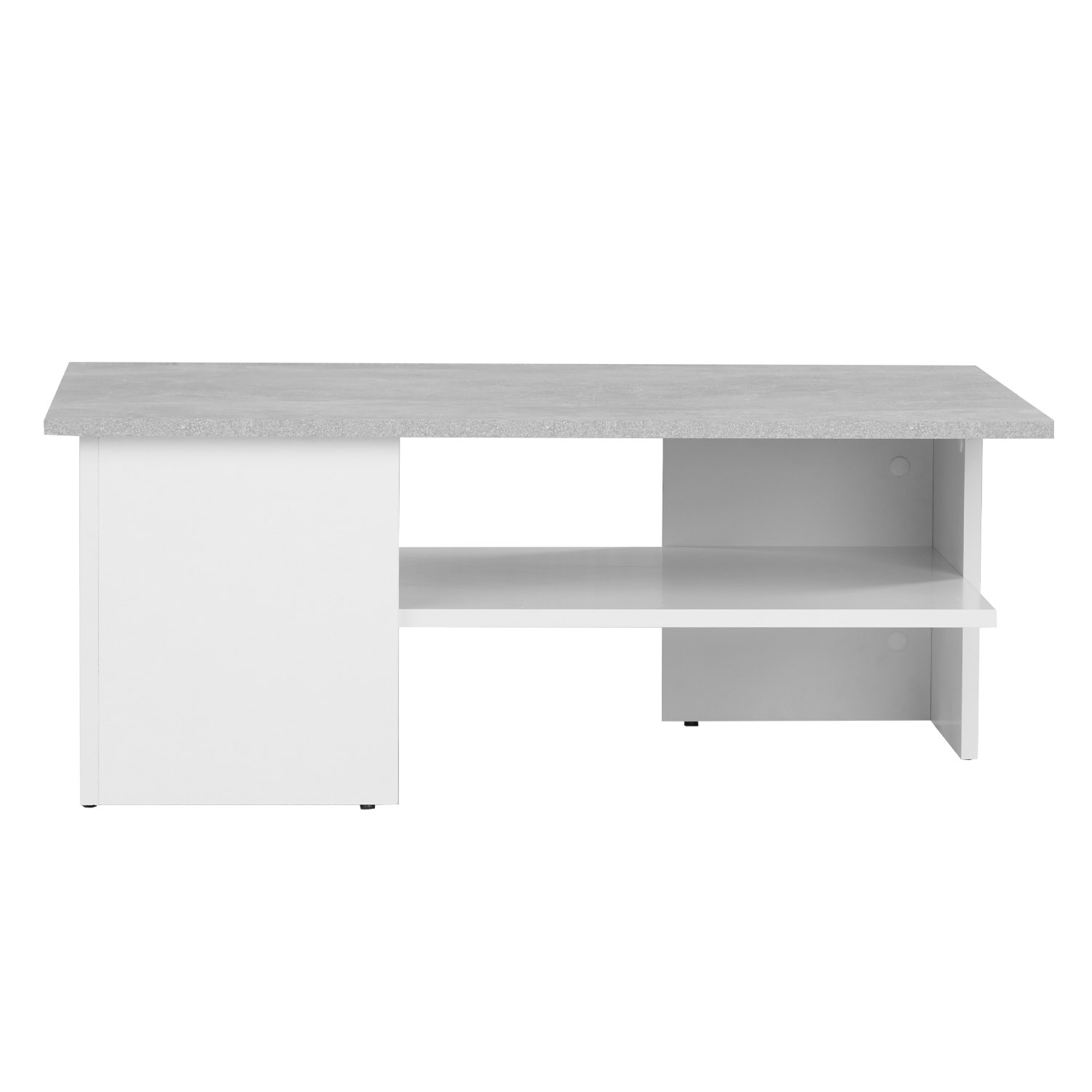 Table de salon Table basse bois blanc béton Table en bois Table d'appoint Moderne