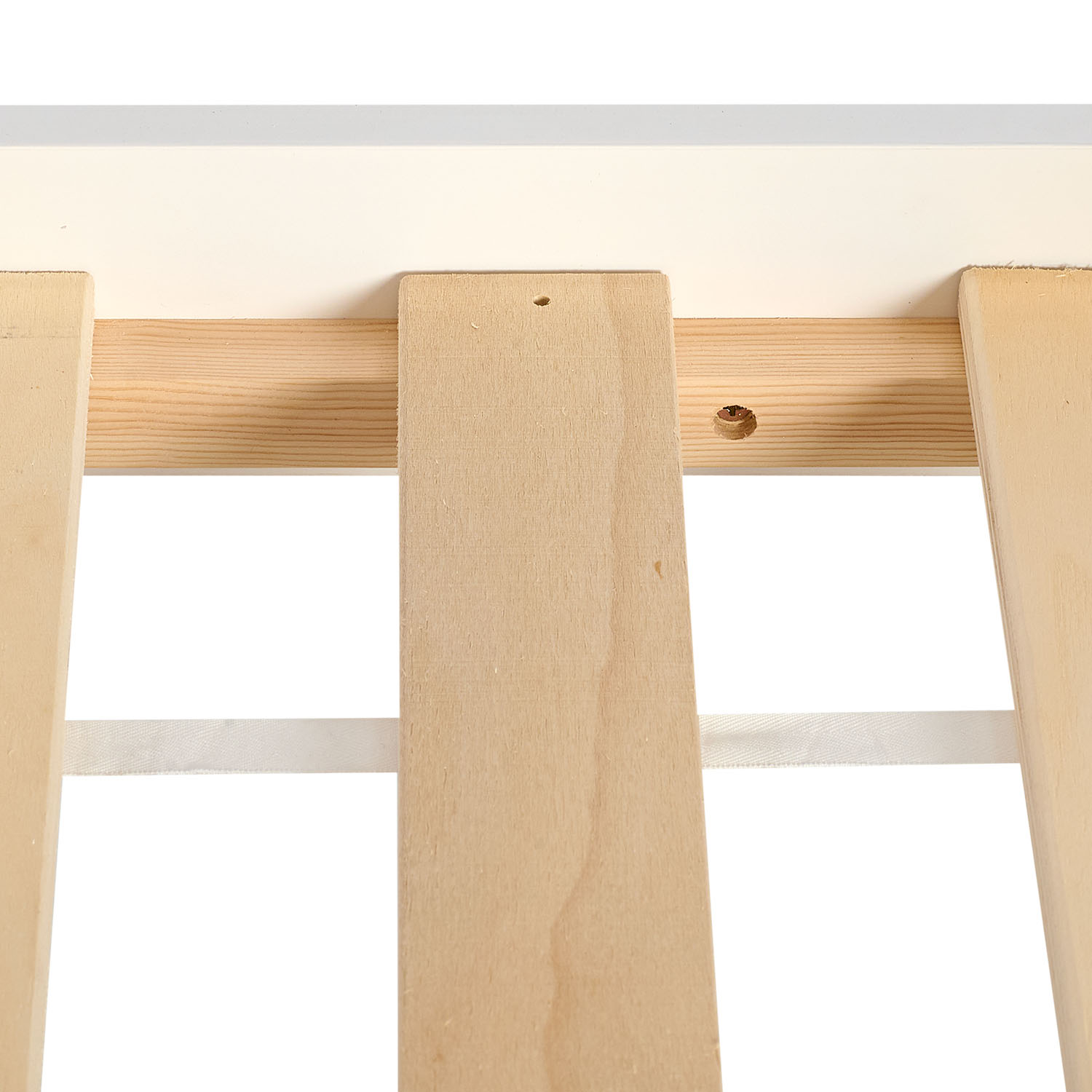 3-tier bunk bed, white/natural, 90x200 cm, with slatted base