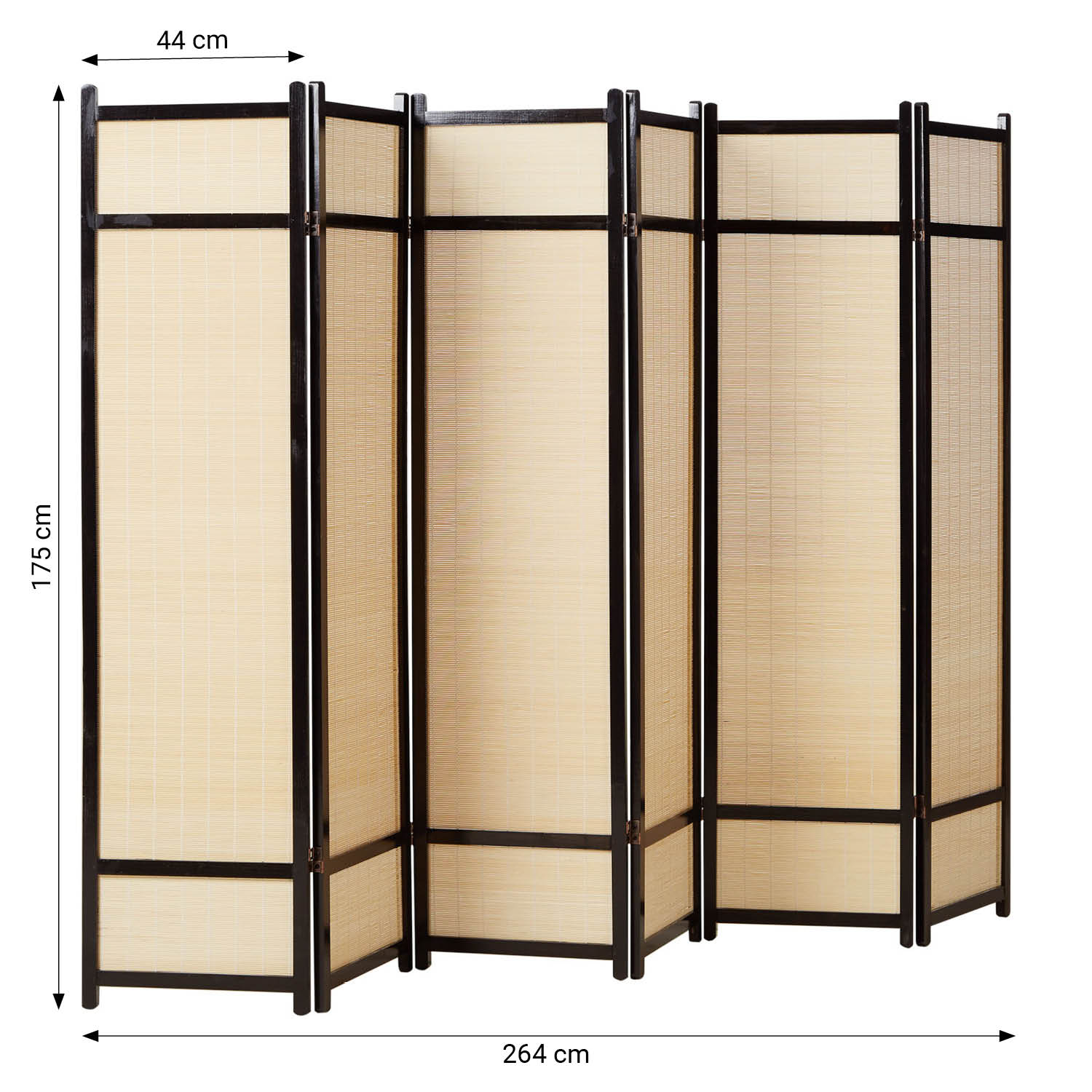 Paravent Brown Bamboo Natural | 6-panel | Wood | Room Divider Partition Privacy Screen