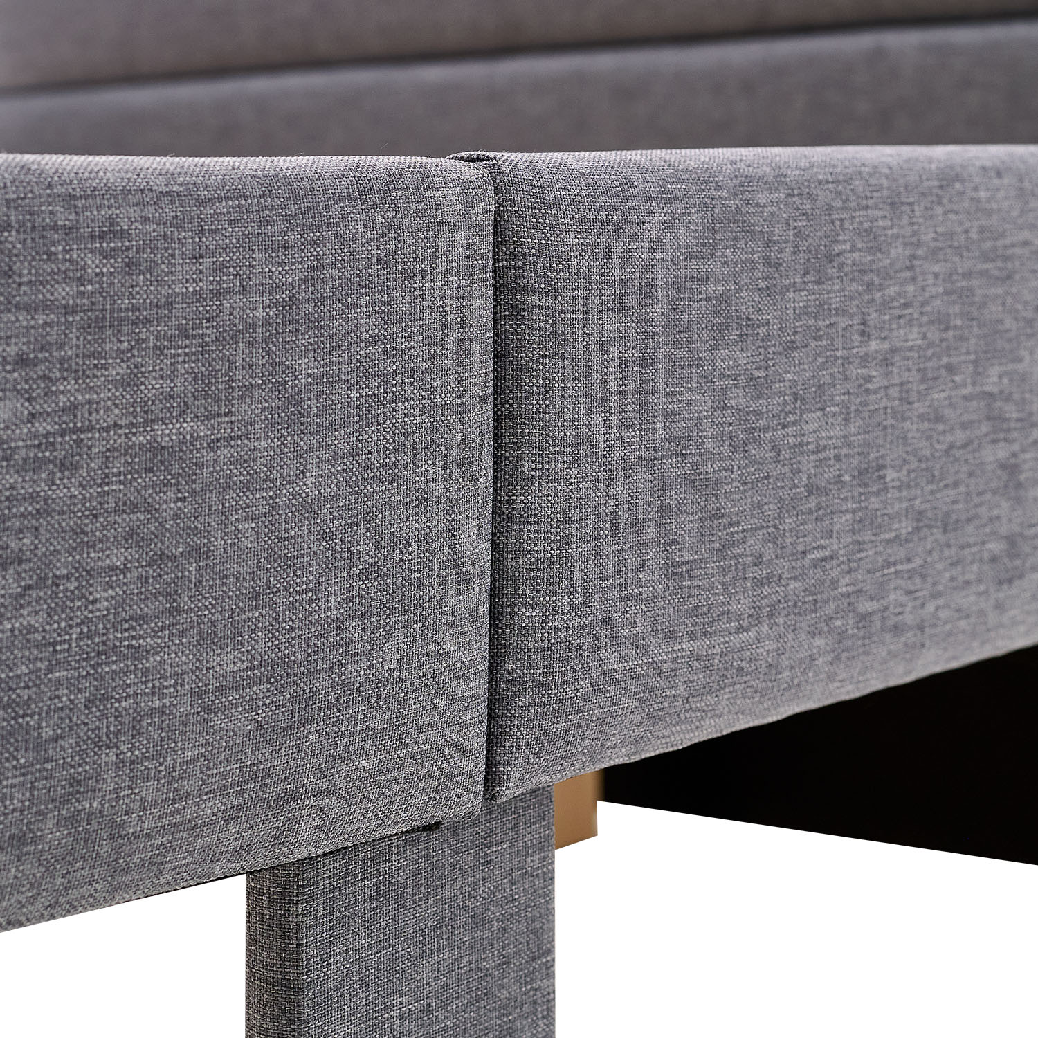 Upholstered bed 140x200 cm grey | with slatted frame | with 4 bed drawers | double fabric bed frame