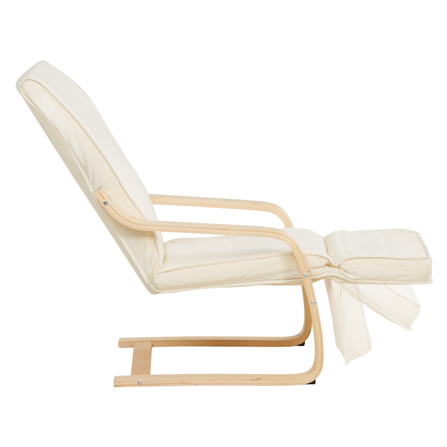 Relaxsessel Natur | with Footrest | Natural Wood | Glider Rocking Chair Nursing Chair Recliner