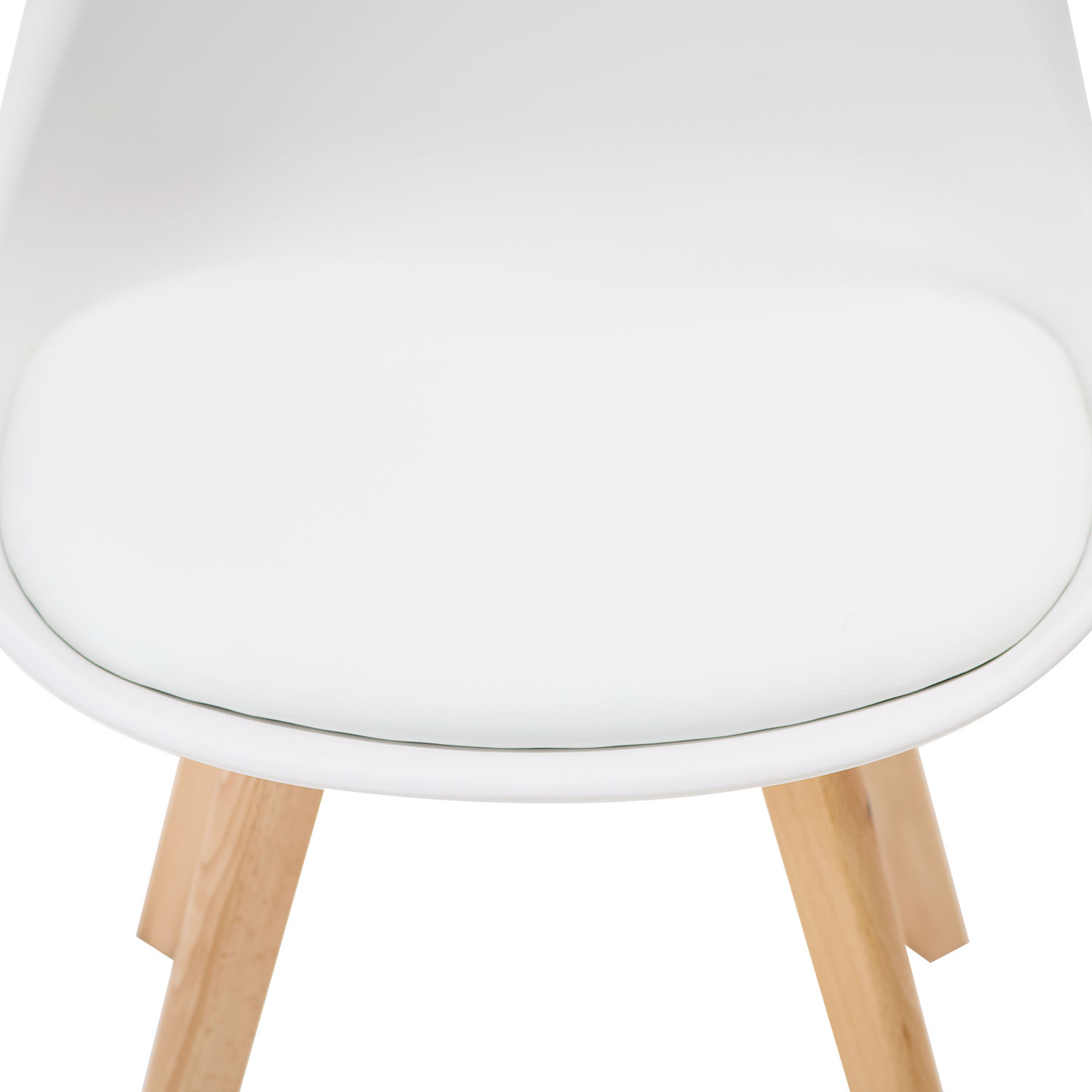 6 White Dining Chairs – Modern Plastic Design Chair with Wooden Legs | Set of 6 Contemporary Kitchen & Dining Chairs