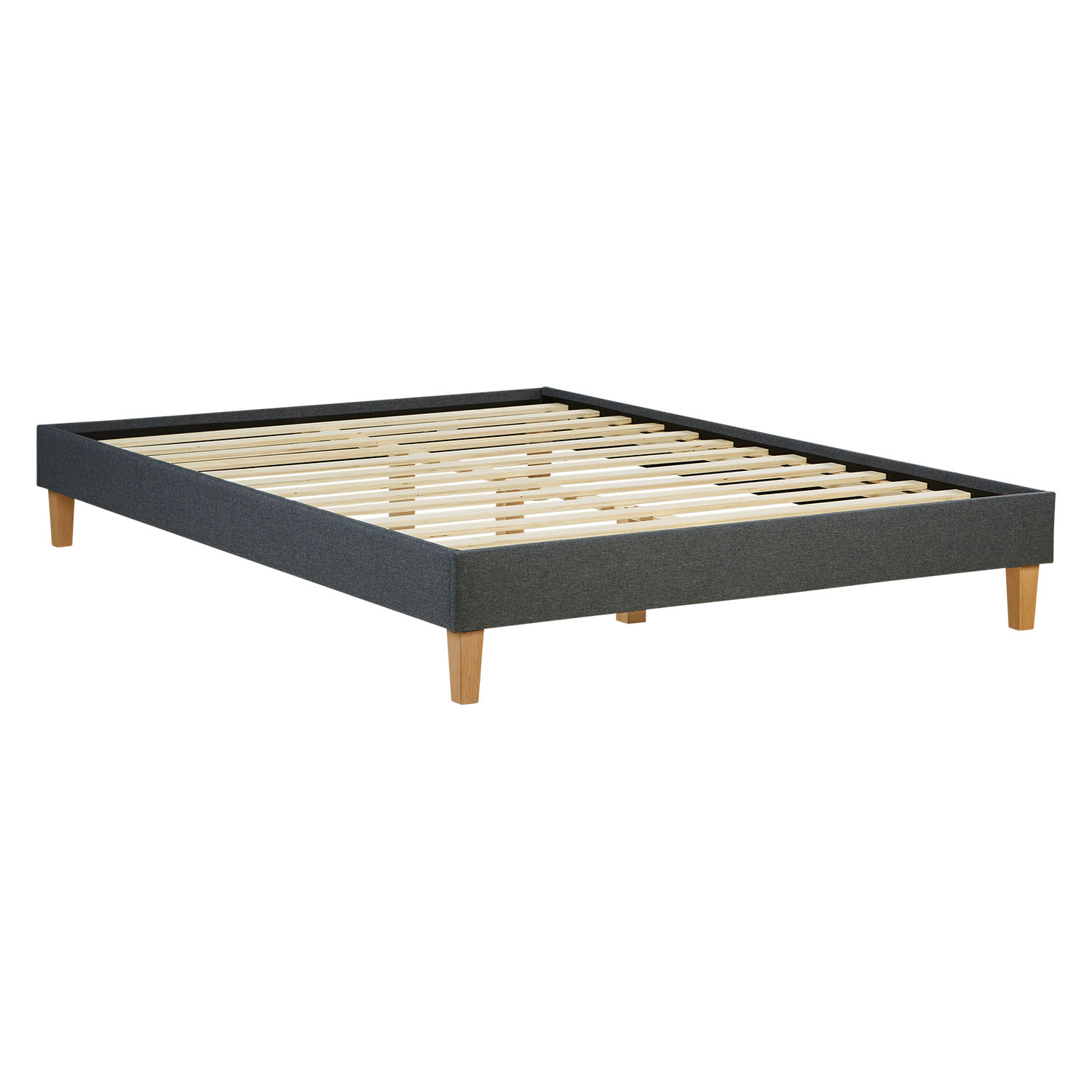 Upholstered Bed 140 x 200 cm Grey Double Bed Futon Bed frame Slatted frame