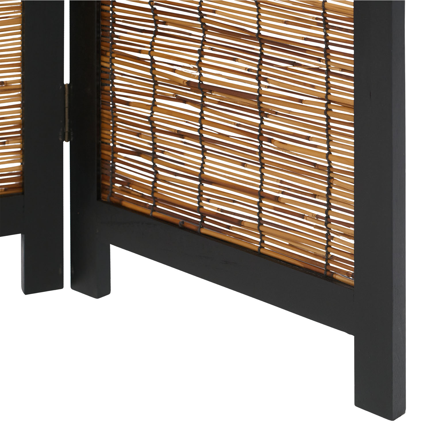 Paravent Black Wooden | 3-panel | Willow | Room Divider Partition Privacy Screen
