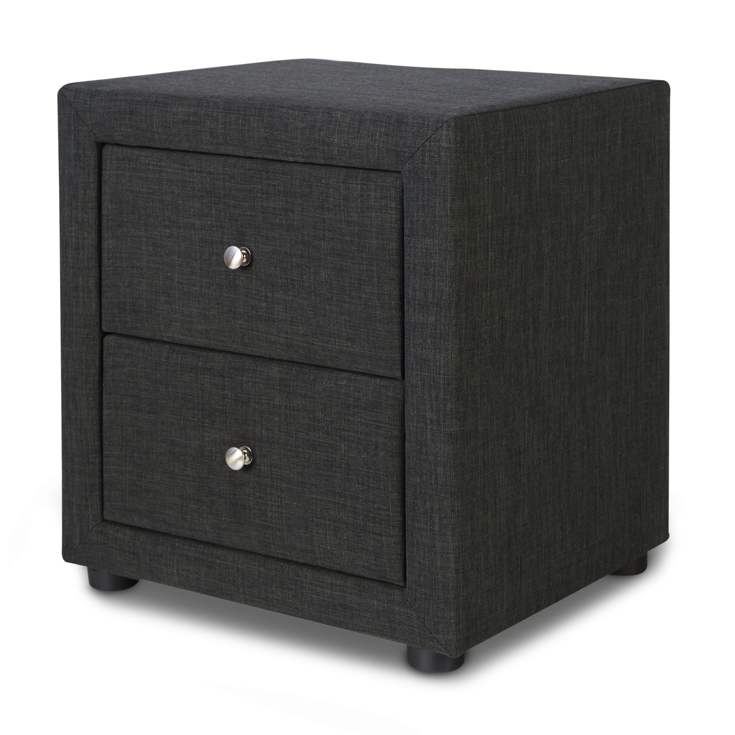Bedside table nightstand bedroom night chest drawers side table grey fabric