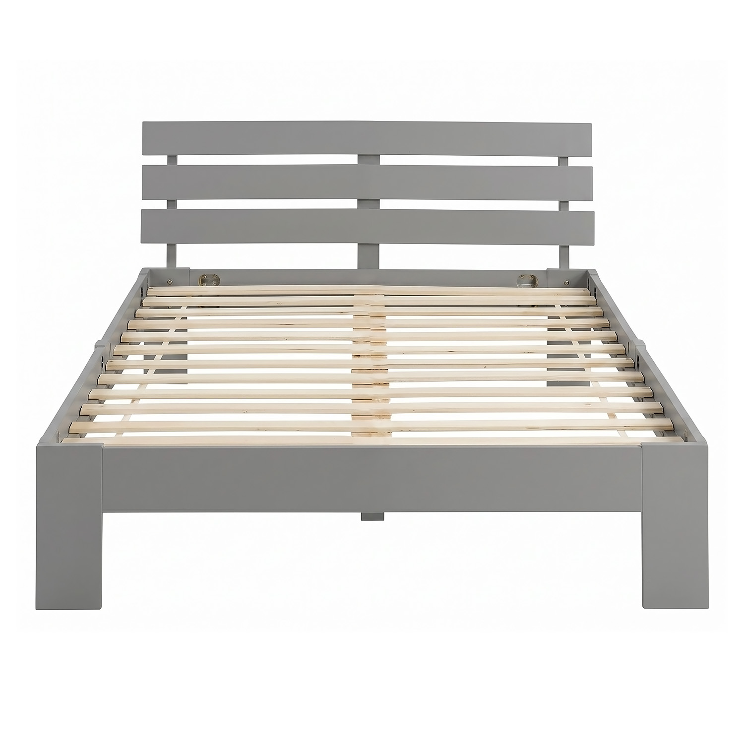 Solid Pine Wood Bed, 120x200 cm – Futon Bed with Mattress & Slatted Base