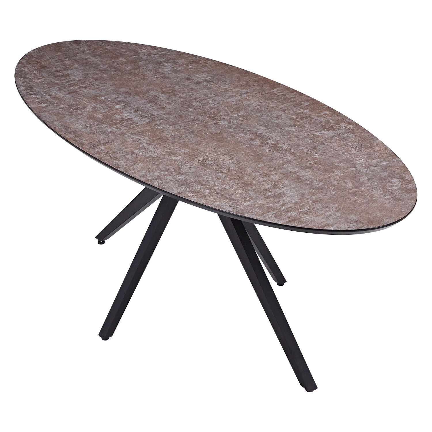 Modern Dining Table Oval Kitchen Table 200 cm Brown Black Table 8 Seater Industrial Look