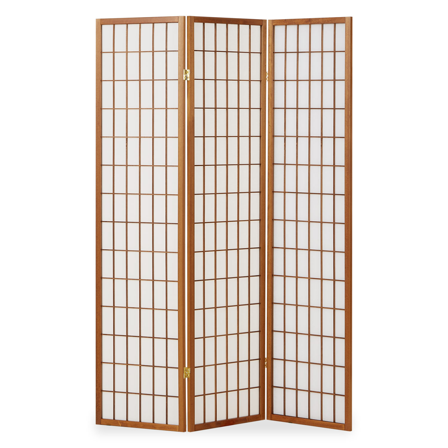 Paravent Light Brown Shoji Rice Paper White | 3-panel | Wood | Room Divider Partition Privacy Screen