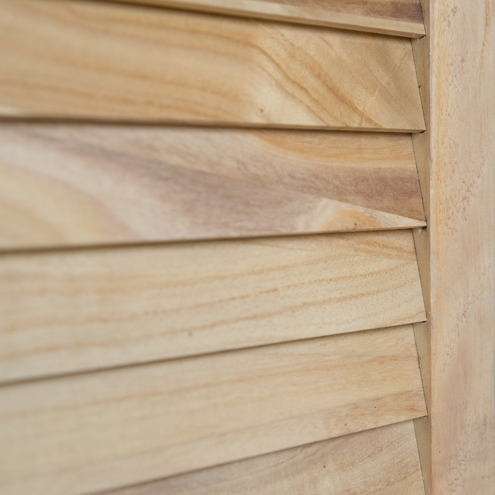 Paravent Natural Wooden Slats | 4-panel | Wood | Room Divider Partition Privacy Screen