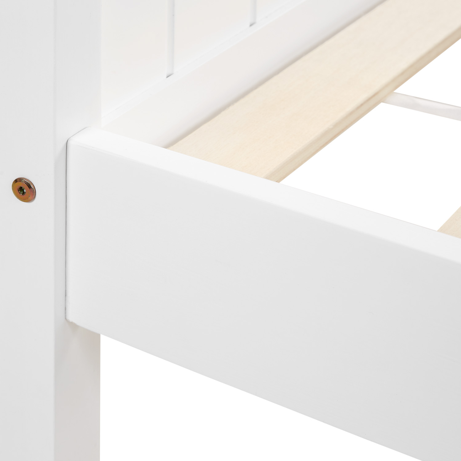 Wooden Bed 90x200 cm White | Single Bed | With Slatted Base | Country Style | Children's, Teen, or Guest Bedroom