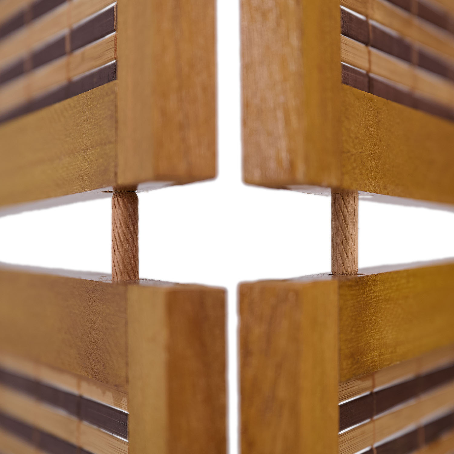 Paravent Brown Wooden Slats | 6-panel | Wood | Room Divider Partition Privacy Screen