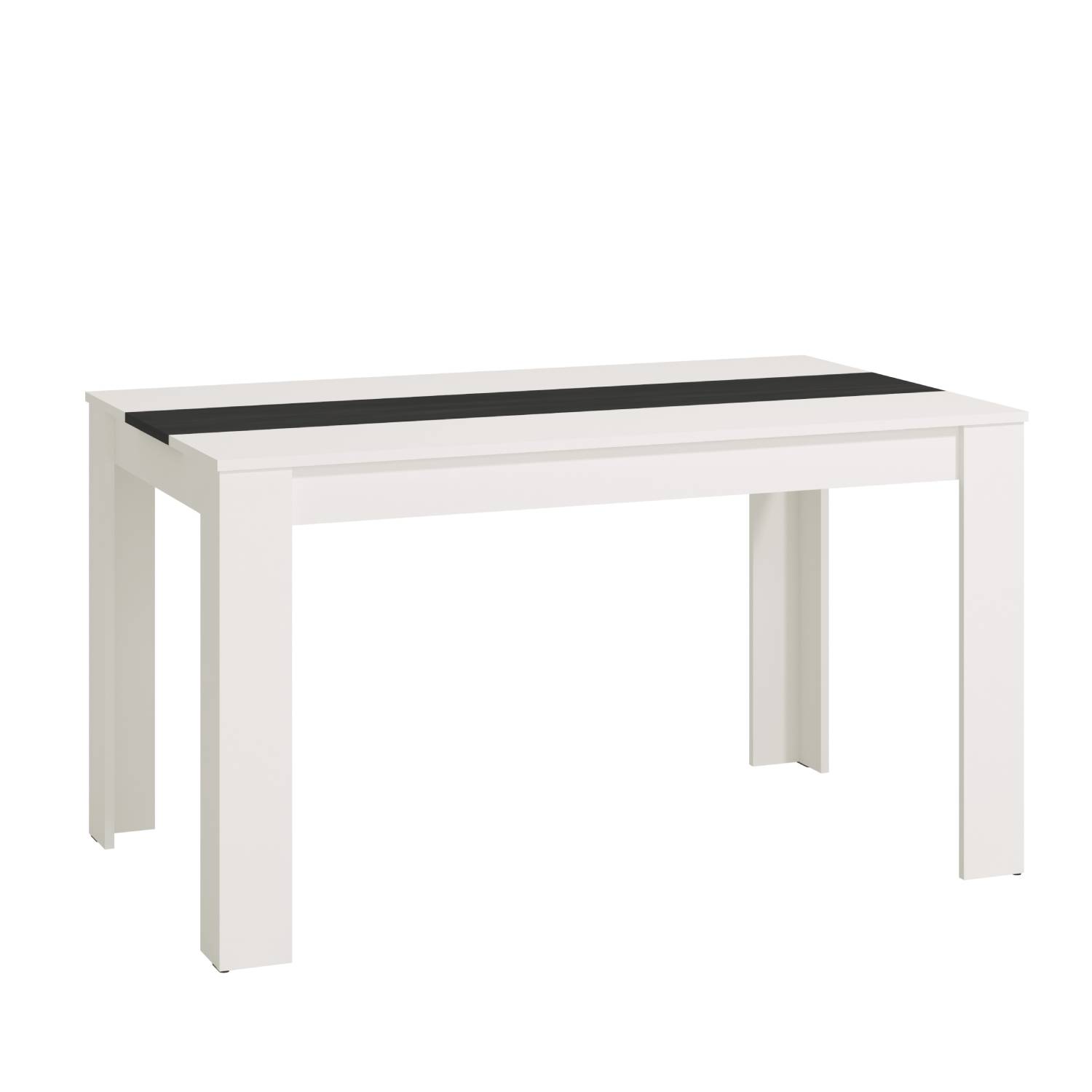 Modern Dining Table Kitchen Table Wooden Table 135x80 cm White Black 6 Seater