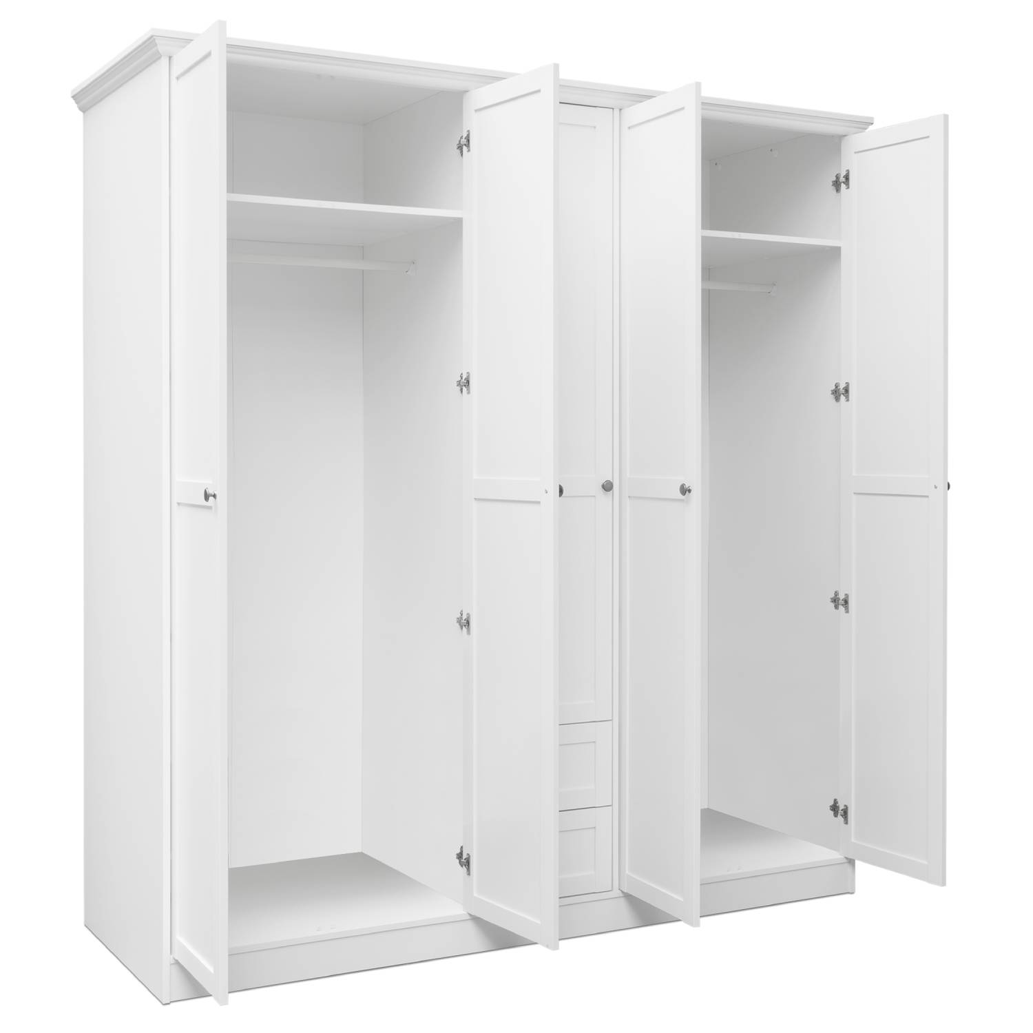 Wardrobe Cupboard White with Drawers 5 Doors Bedroom Wardrobe Furniture Storage Closet