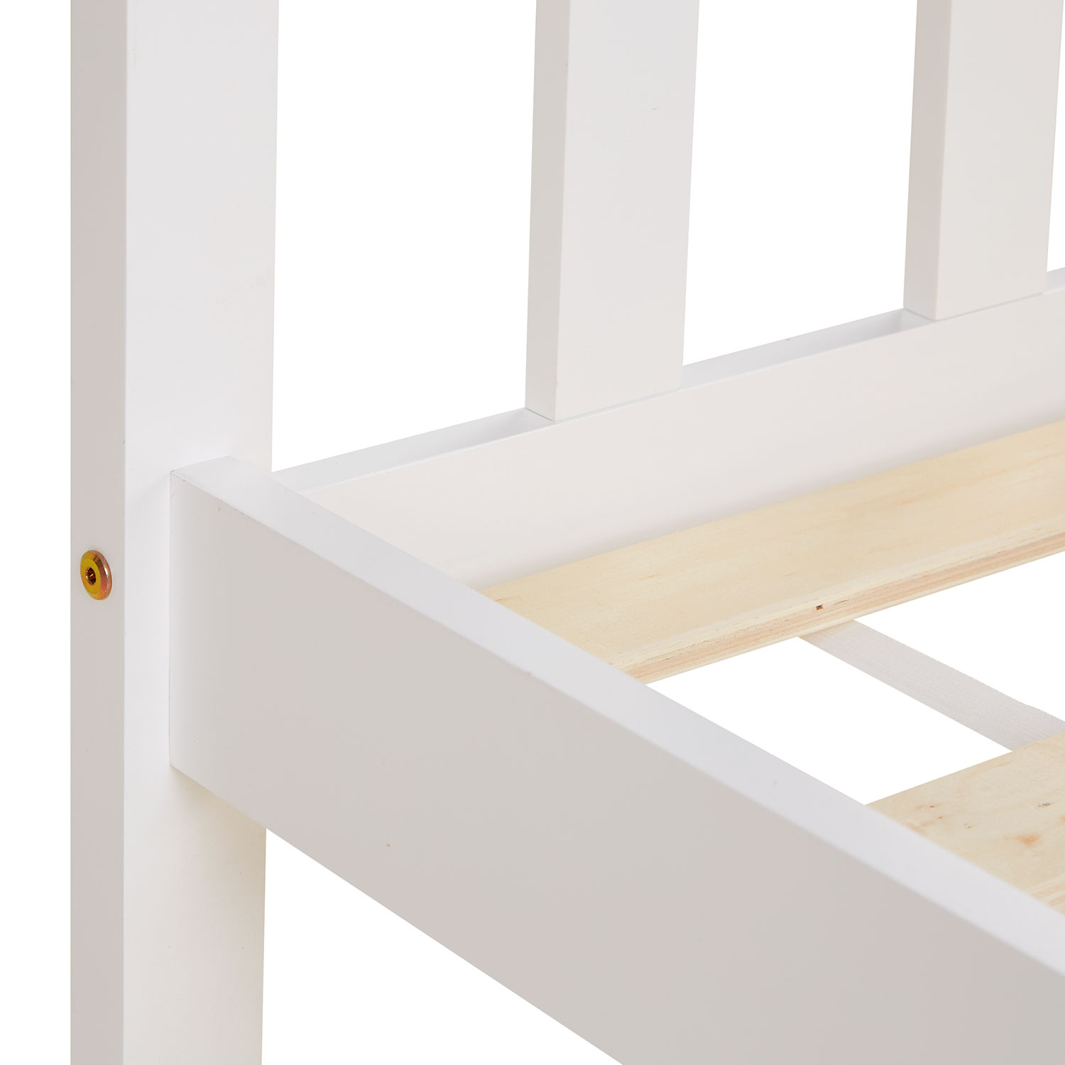 Wood Bed 90x200 cm White Natural | Single Bed | with Slatted Frame | Scandinavian Style | Kids Youth Guest Bedroom