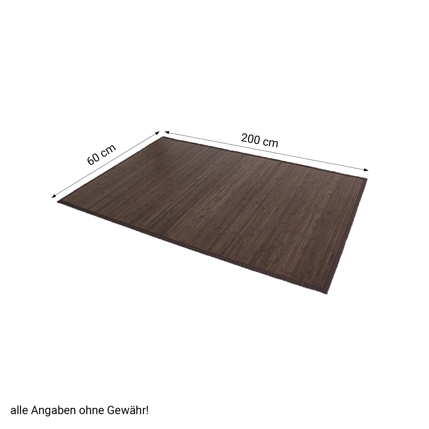 Bamboo carpet Rug 60x200 darkbrown