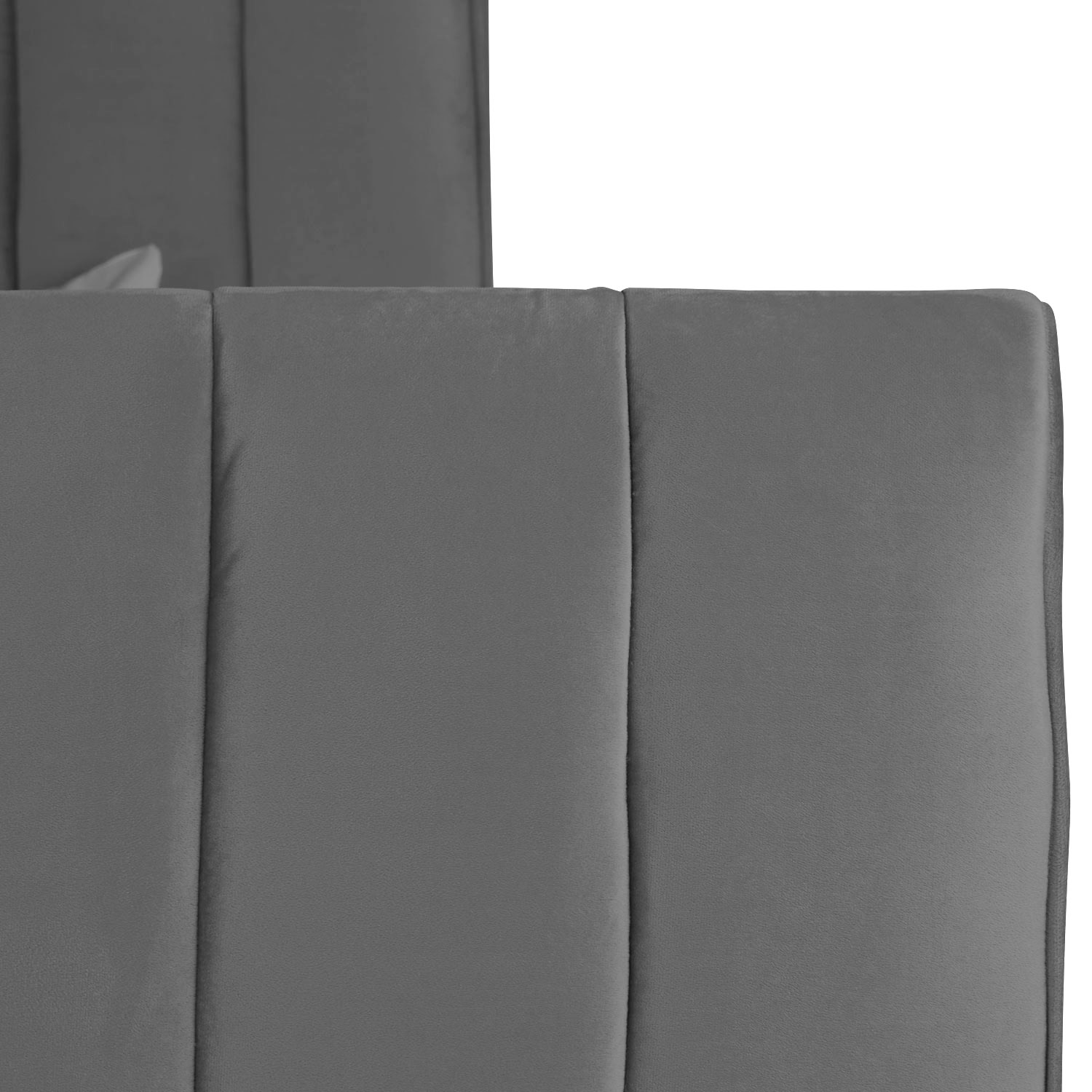 Upholstered bed 140x200 cm grey velvet | with slatted frame | double fabric bed frame