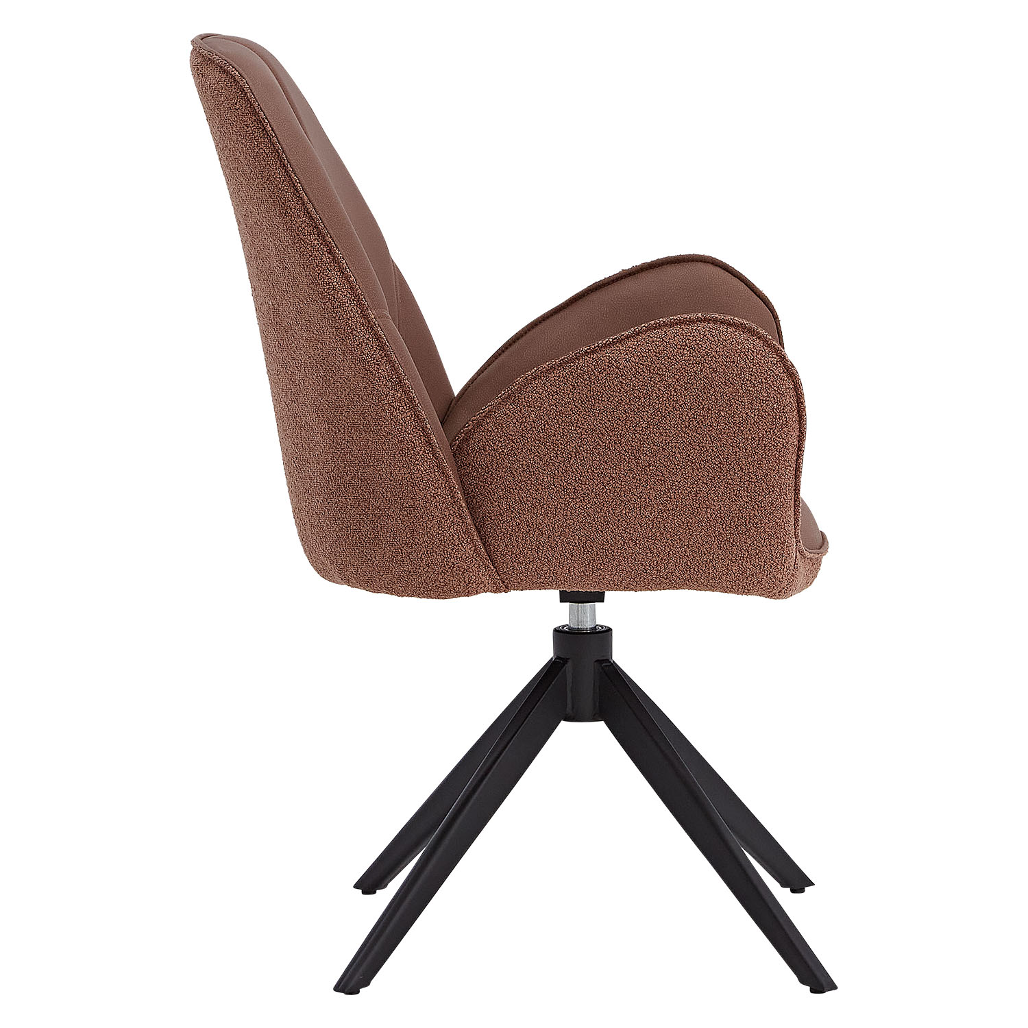 Dining Chair Set of 6 Modern Egg Chairs Bouclé Leather Brown Armchairs Dining Room Chairs Upholstered Chairs Eames Chairs