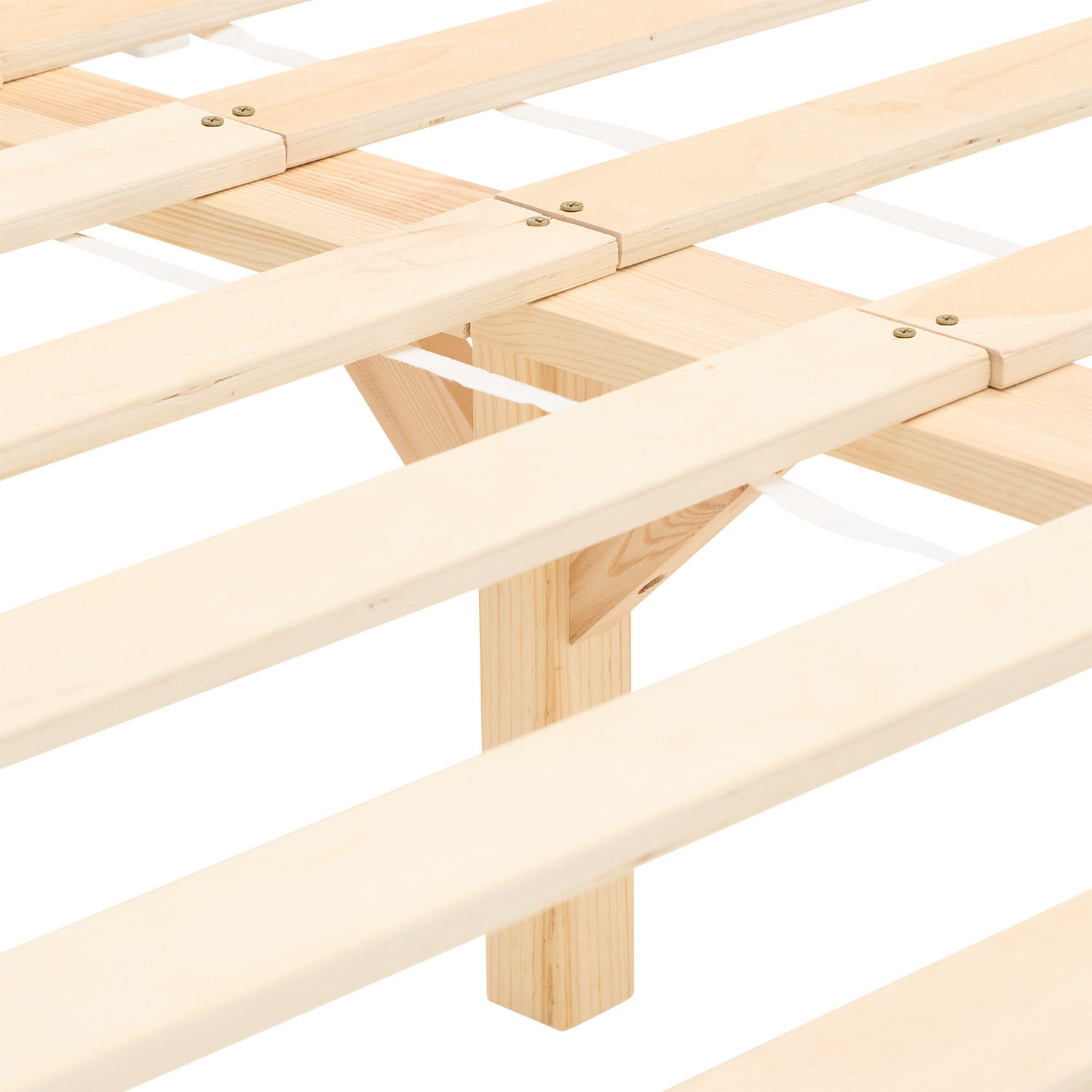 Wood Bed 140x200 cm White | Double Bed | with Slatted Frame | Scandinavian Style | Kids Youth Guest Bedroom