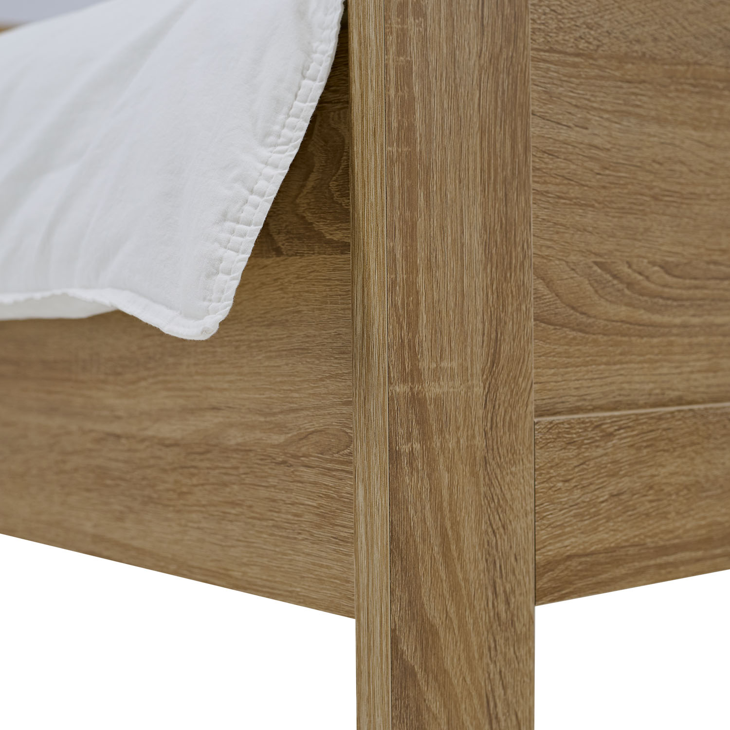Comfort Bed 100x200 cm Natural | Senior Bed Height Adjustable with Slatted Frame | Single Bed | Wood