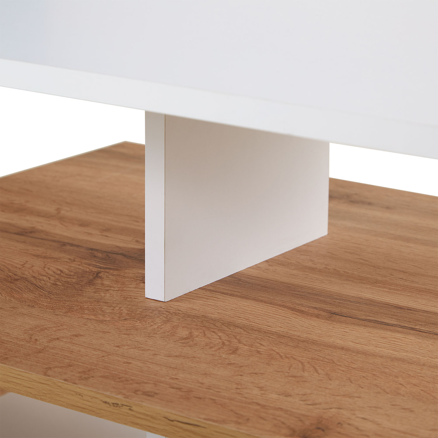 Coffee Table 90x50 cm Living Room Table Storage Wooden White Table Oak Sofa Table