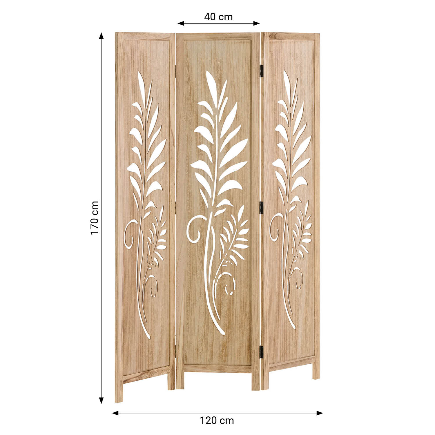 Paravent Natural Design | 3-panel | Wood | Decorative Room Divider | Partition Privacy Screen