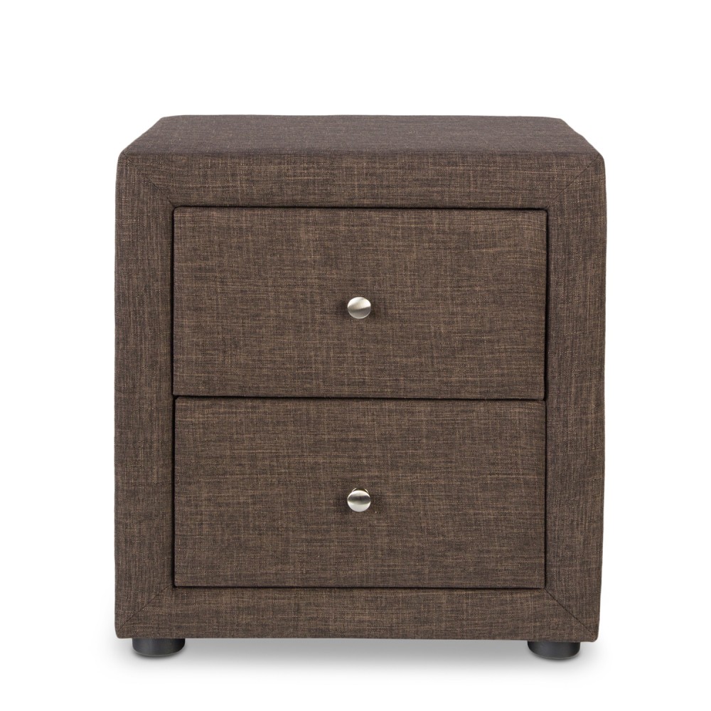 Bedside table nightstand bedroom night chest drawers side table grey fabric