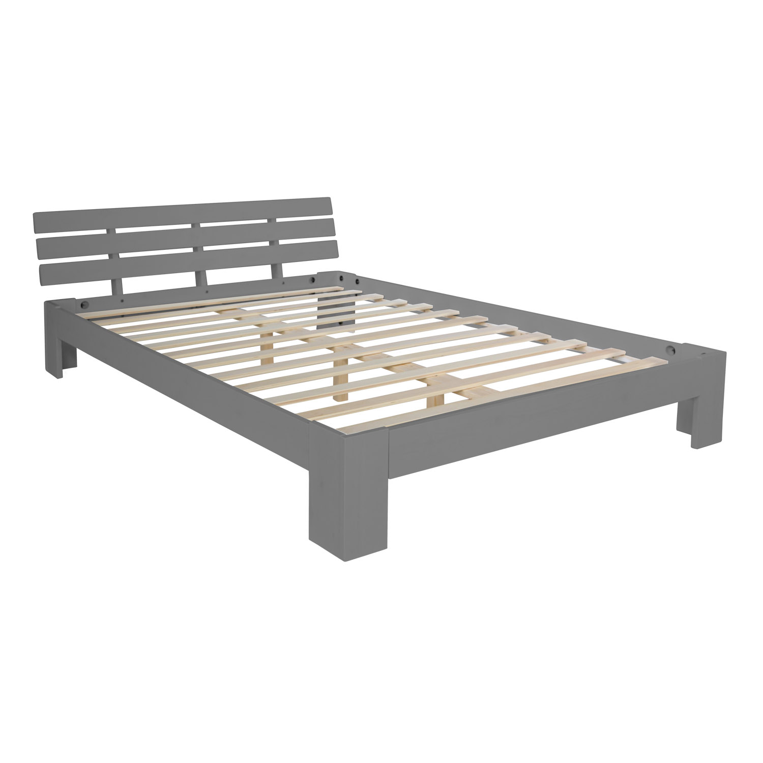 Wooden bed 90 120 140 160 180 cm white natural or grey double bed futon bed frame solid wood single bed