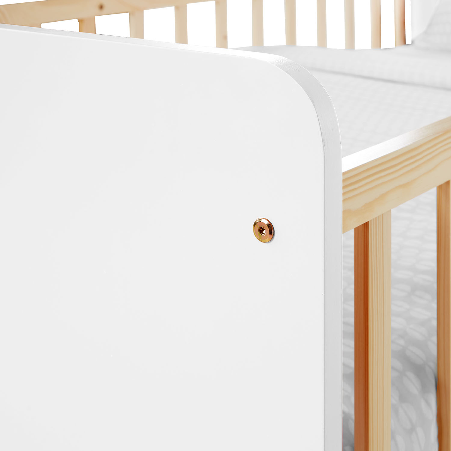 Single bed 90x200 cm White with Mattress Wooden Bed frame Toddler bed with safety rail Kids bed Childrens bed Slatted frame
