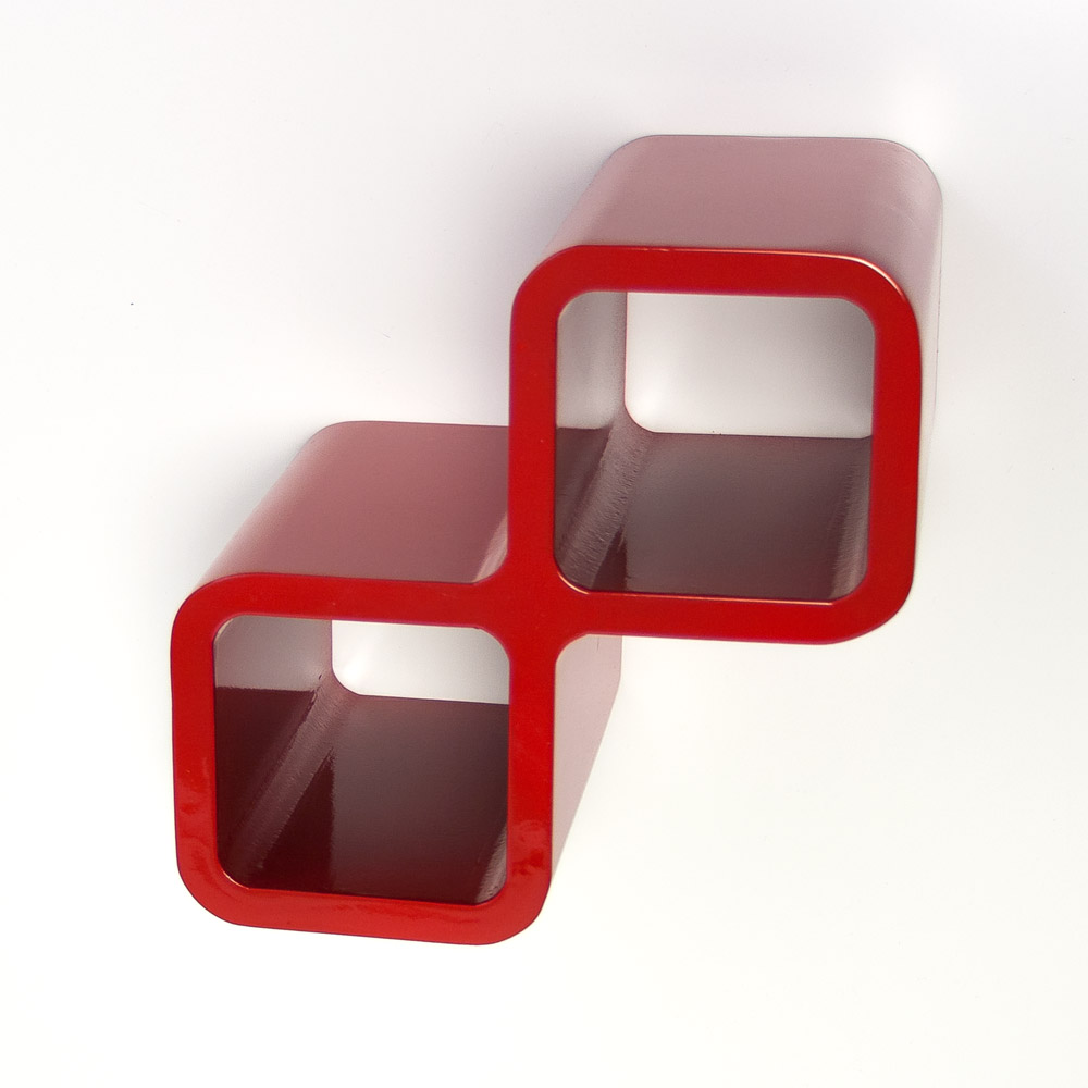 Retro Cube Shelf Shelving wine holder red