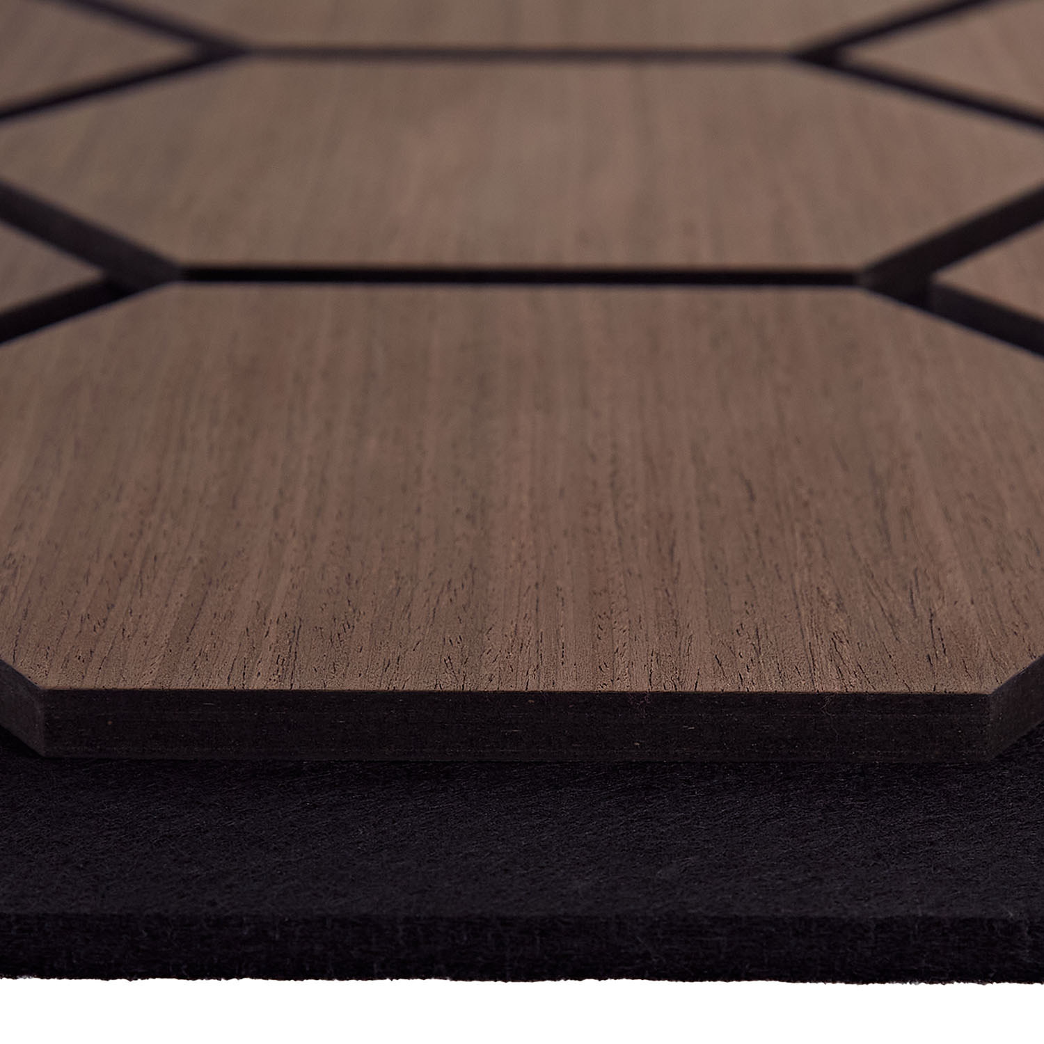 Acoustic Panels Wall Panels Hexagon Honeycomb 76 x 62 cm Brown Walnut | Wood | 4-piece Set | 3D
