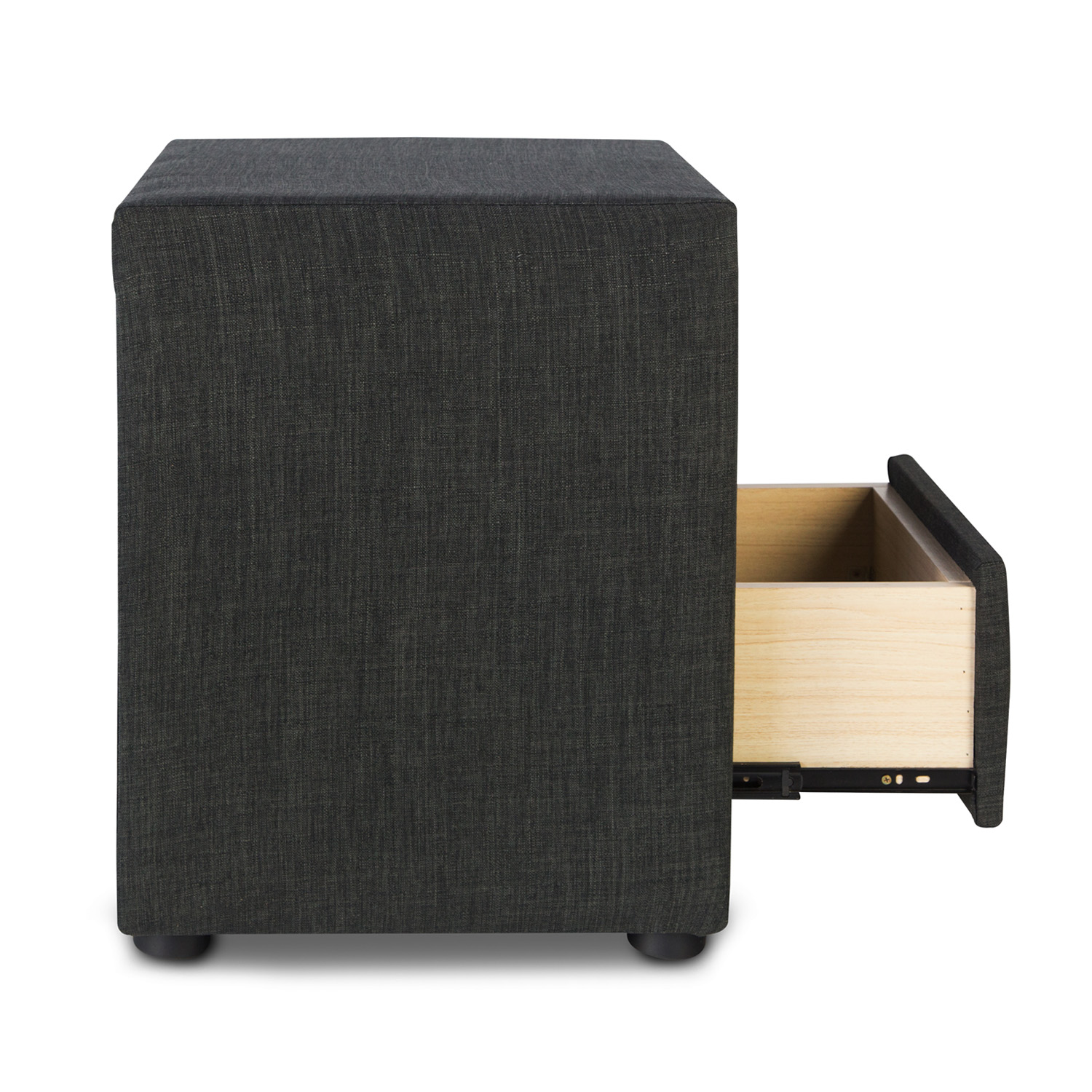 Bedside table nightstand bedroom night chest drawers side table grey fabric